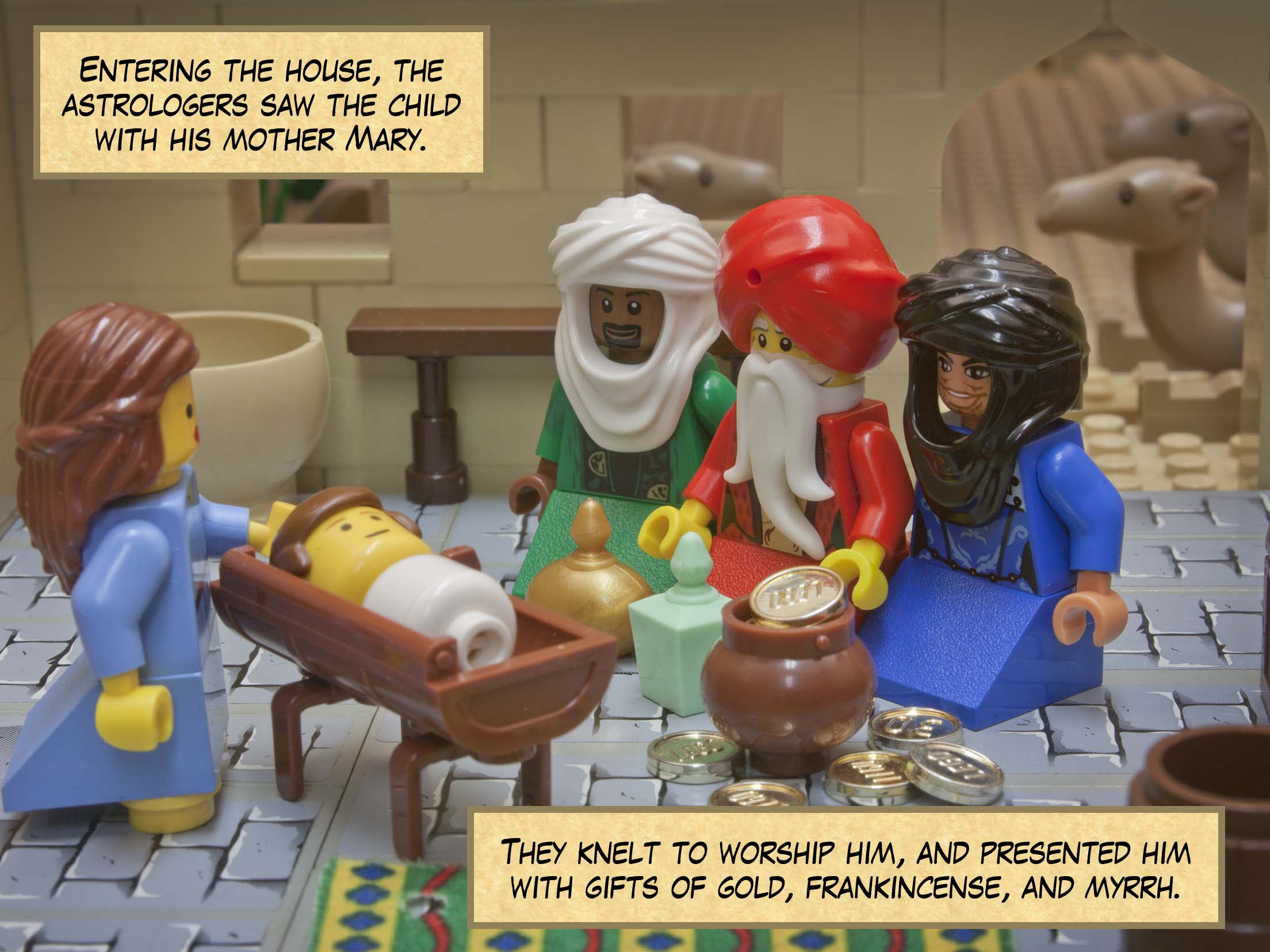 Having listened to the king, the magi set off. The star that they had seen rising went on before them until it came to a stop over the place where the child was.