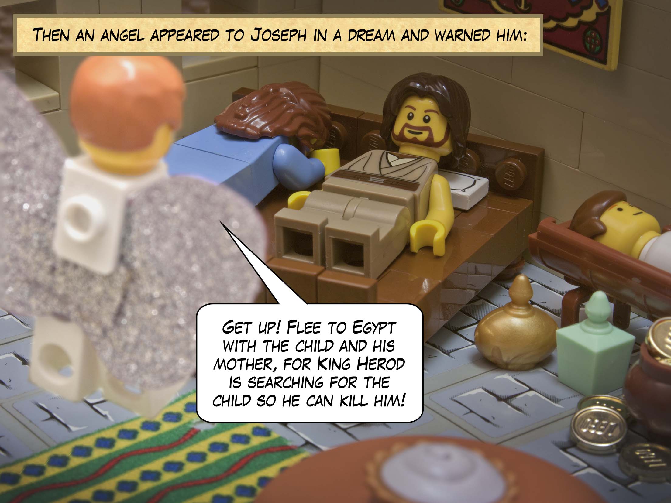 They bowed down and did him homage. Opening their treasures, they offered to him gifts of gold, frankincense, and myrrh.<br>