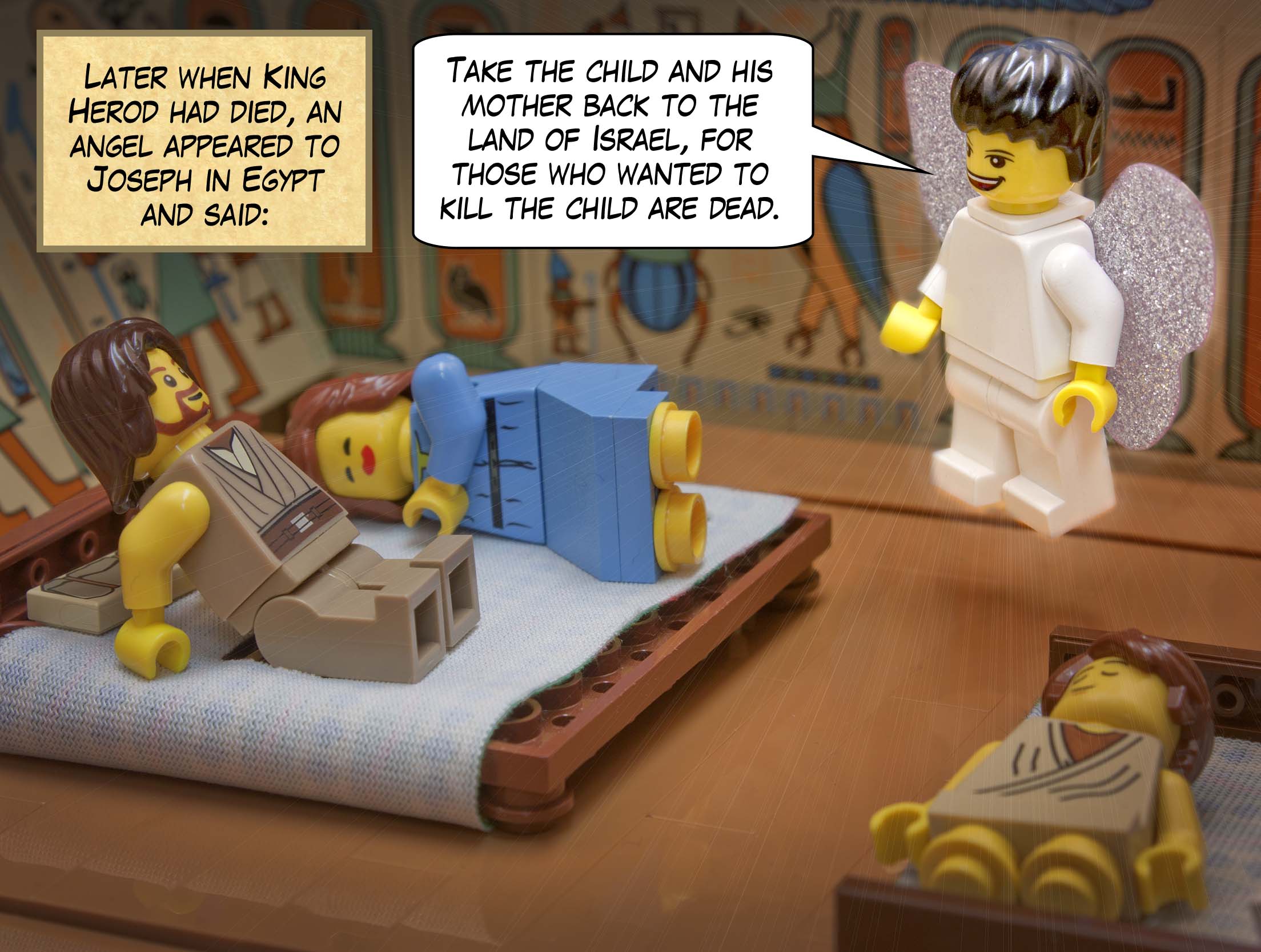 He sent out soldiers to kill all the male children two years old or younger throughout Bethlehem and the surrounding countryside.<br>