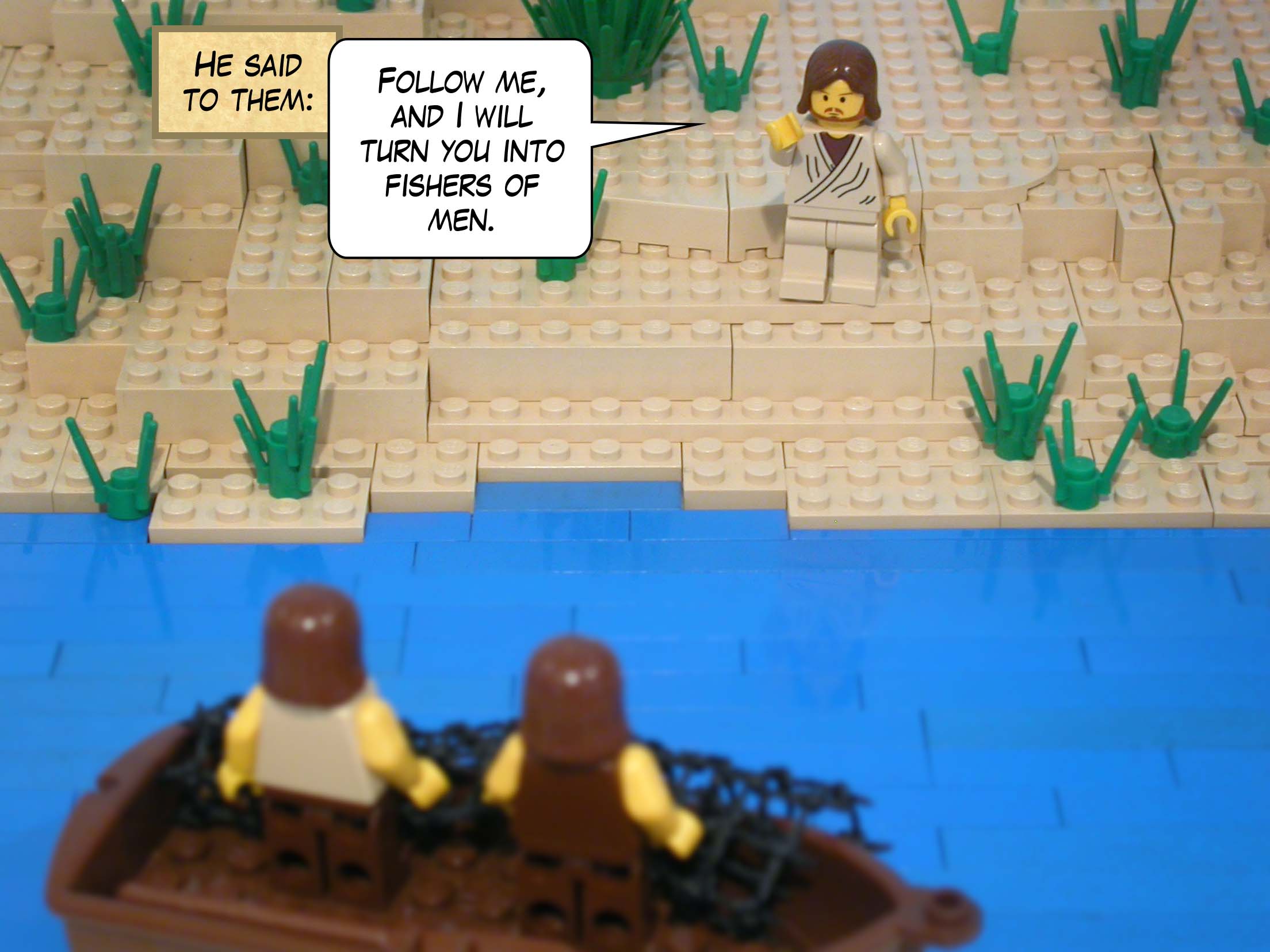 He said to them, 'Follow me, and I will turn you into fishers of men.'