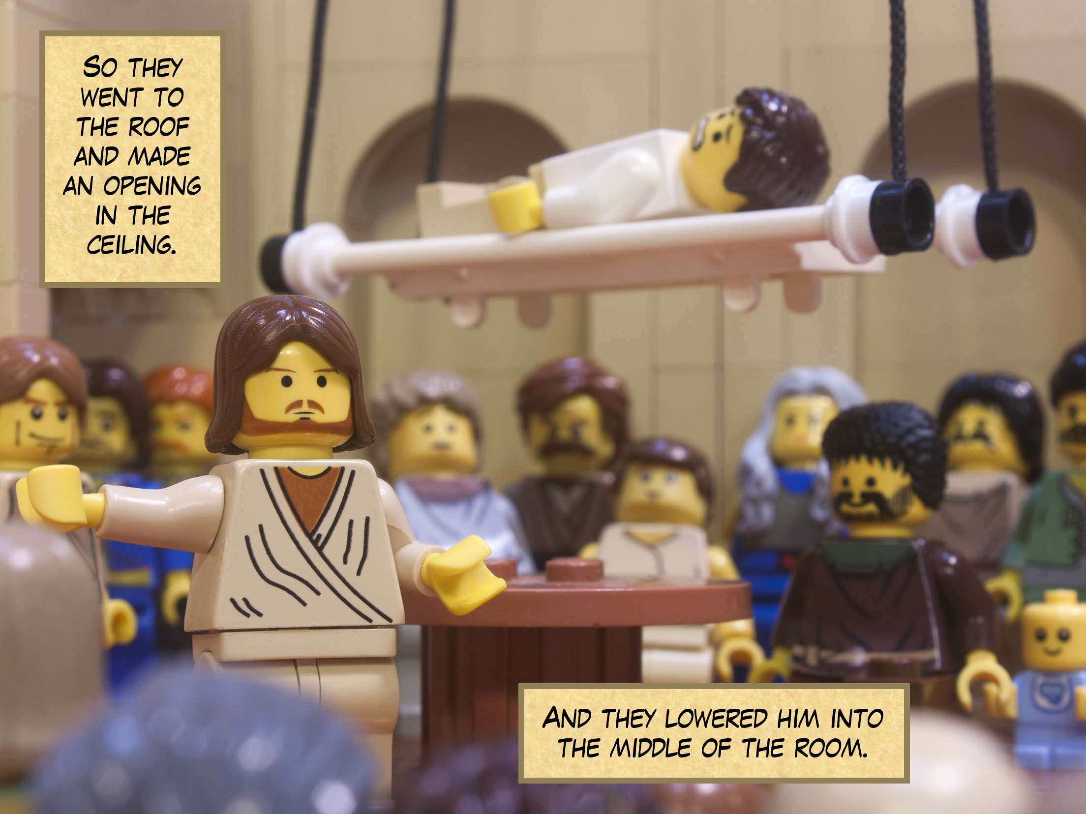 'Which is easier, to say to the paralytic, Your sins are forgiven, or to say, Stand up and take your mat and walk? But so that you may know that the Son of Man has authority on earth to forgive sins—I say to you, stand up, take your mat and go to your home.'