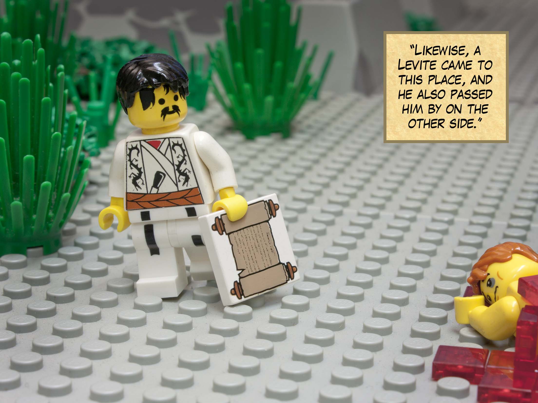 'Likewise, a Levite came to this place, and he also passed him by on the other side.'<br>