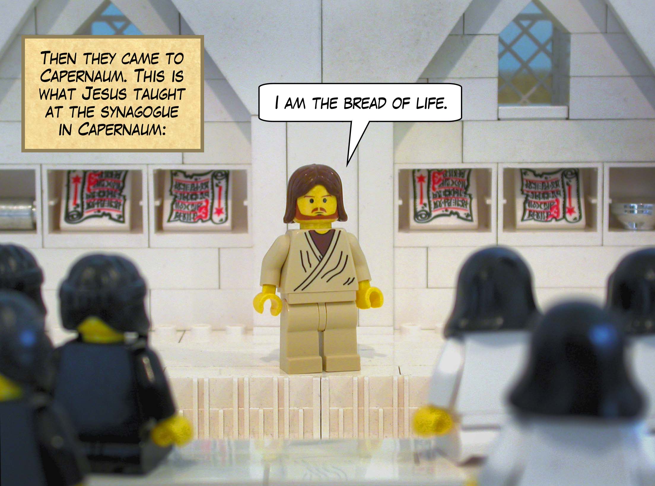 This is what Jesus taught at the synagogue in Capernaum: 'I am the bread of life.'<br>