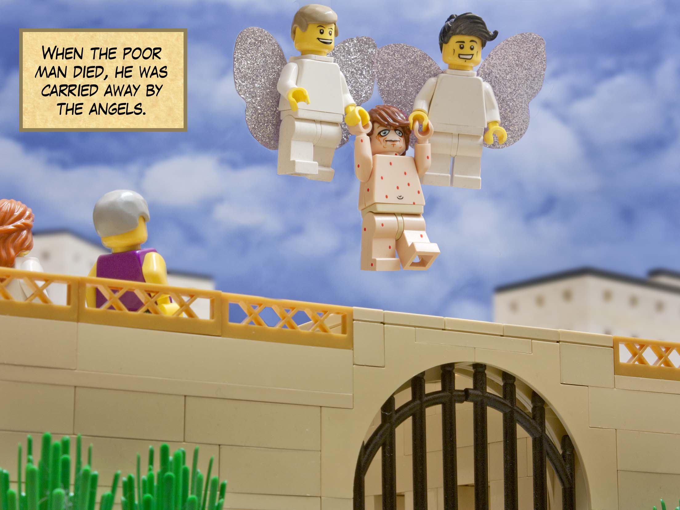 'When the poor man died, he was carried away by the angels.'<br>