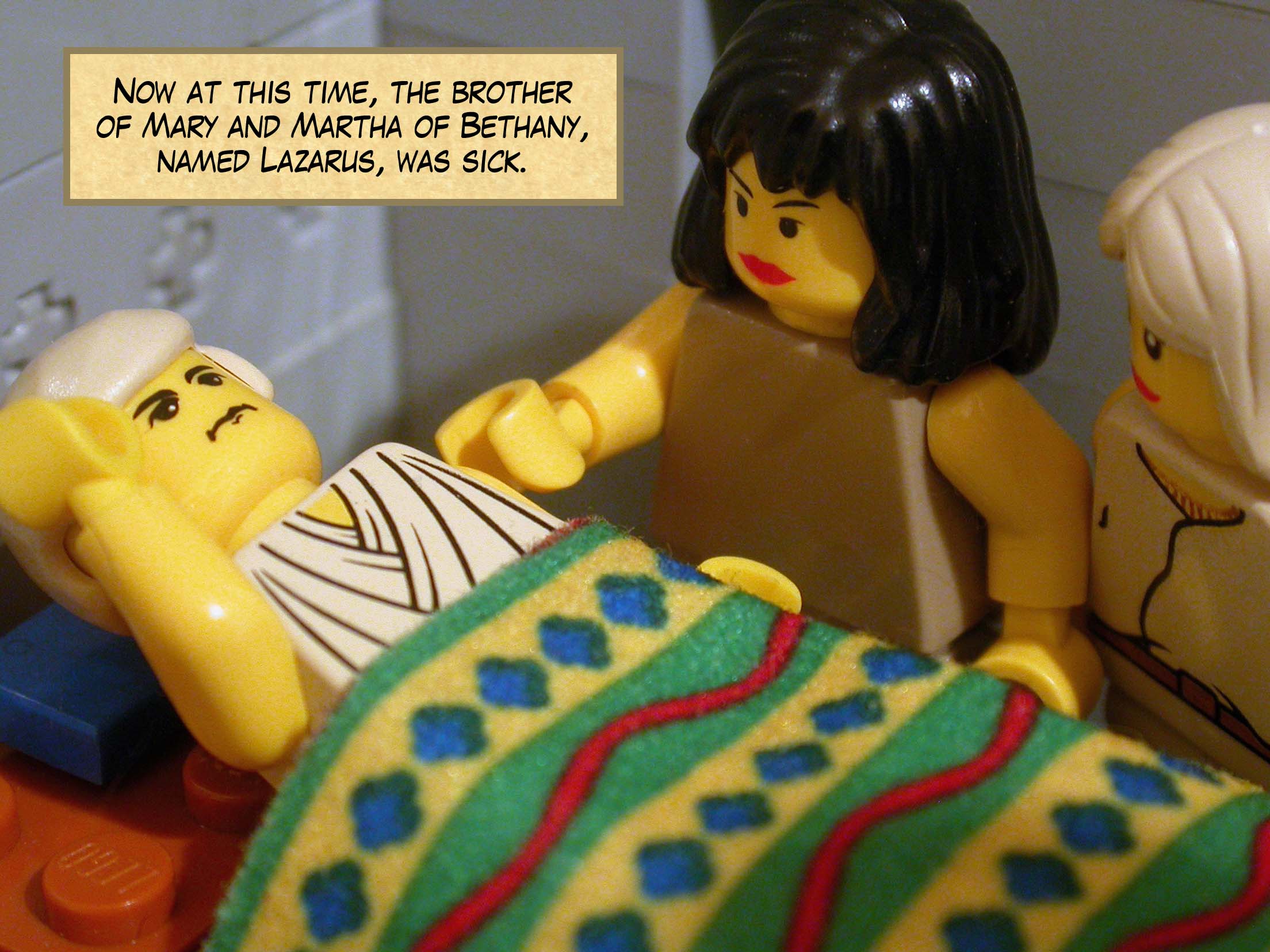 Mary and Martha, whose brother Lazarus now lay sick, sent word to Jesus, 'Lord, the one you love is sick.'