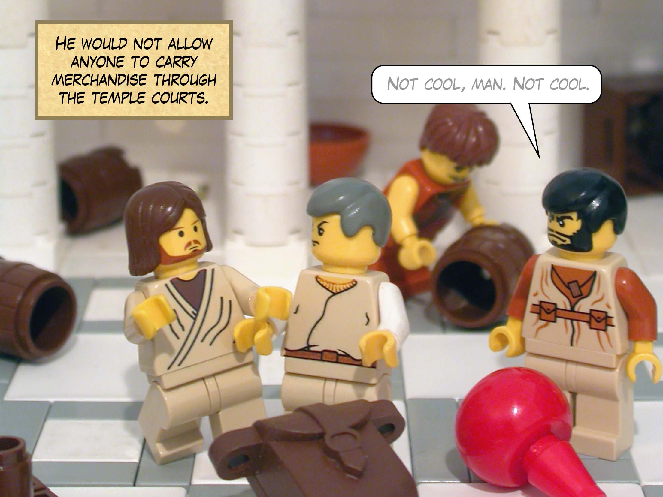 He would not allow anyone to carry merchandise through the temple courts.