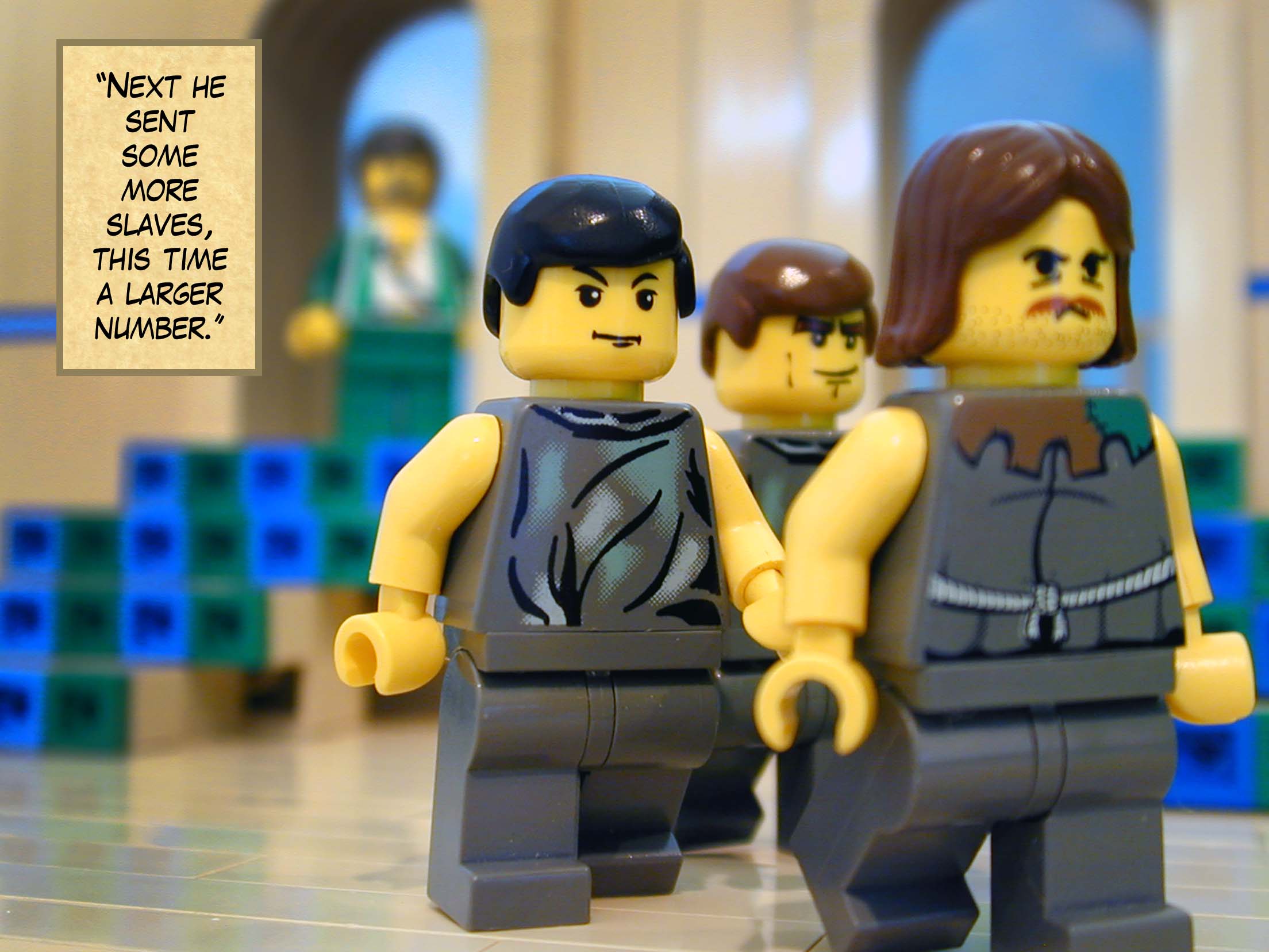 'Next he sent some more slaves, this time a larger number.'<br>