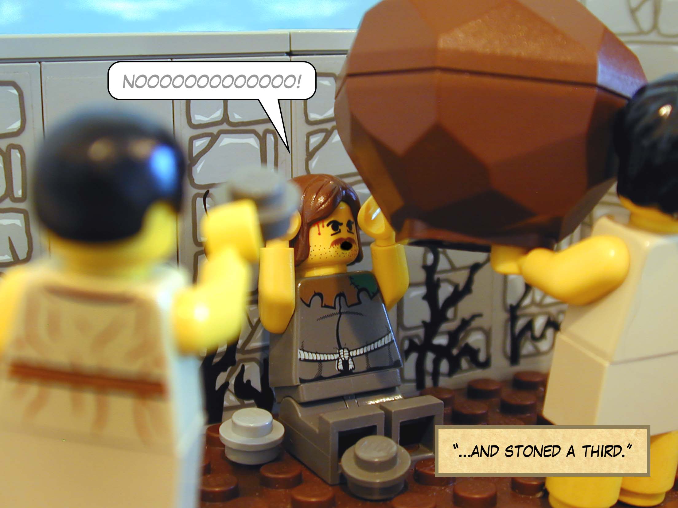 '...and stoned a third.'<br>