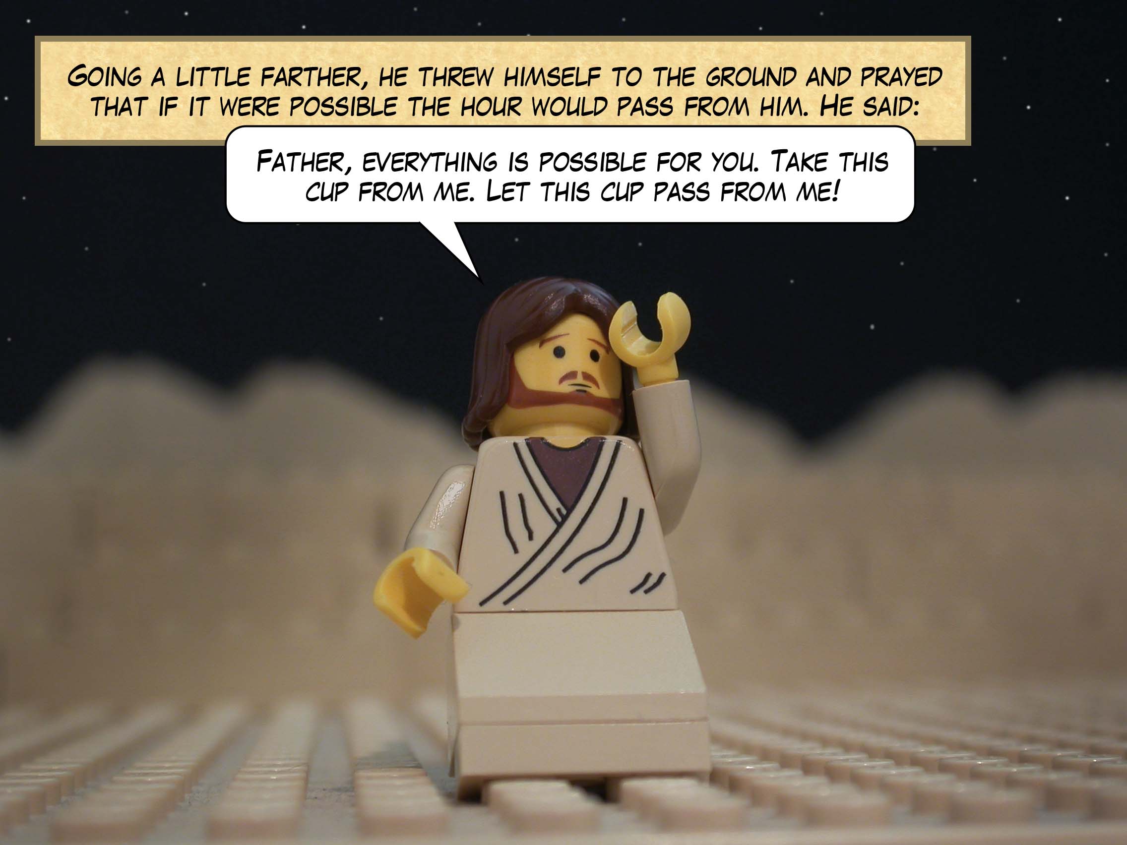 In his anguish he prayed even more earnestly, and his sweat fell to the ground like great drops of blood.