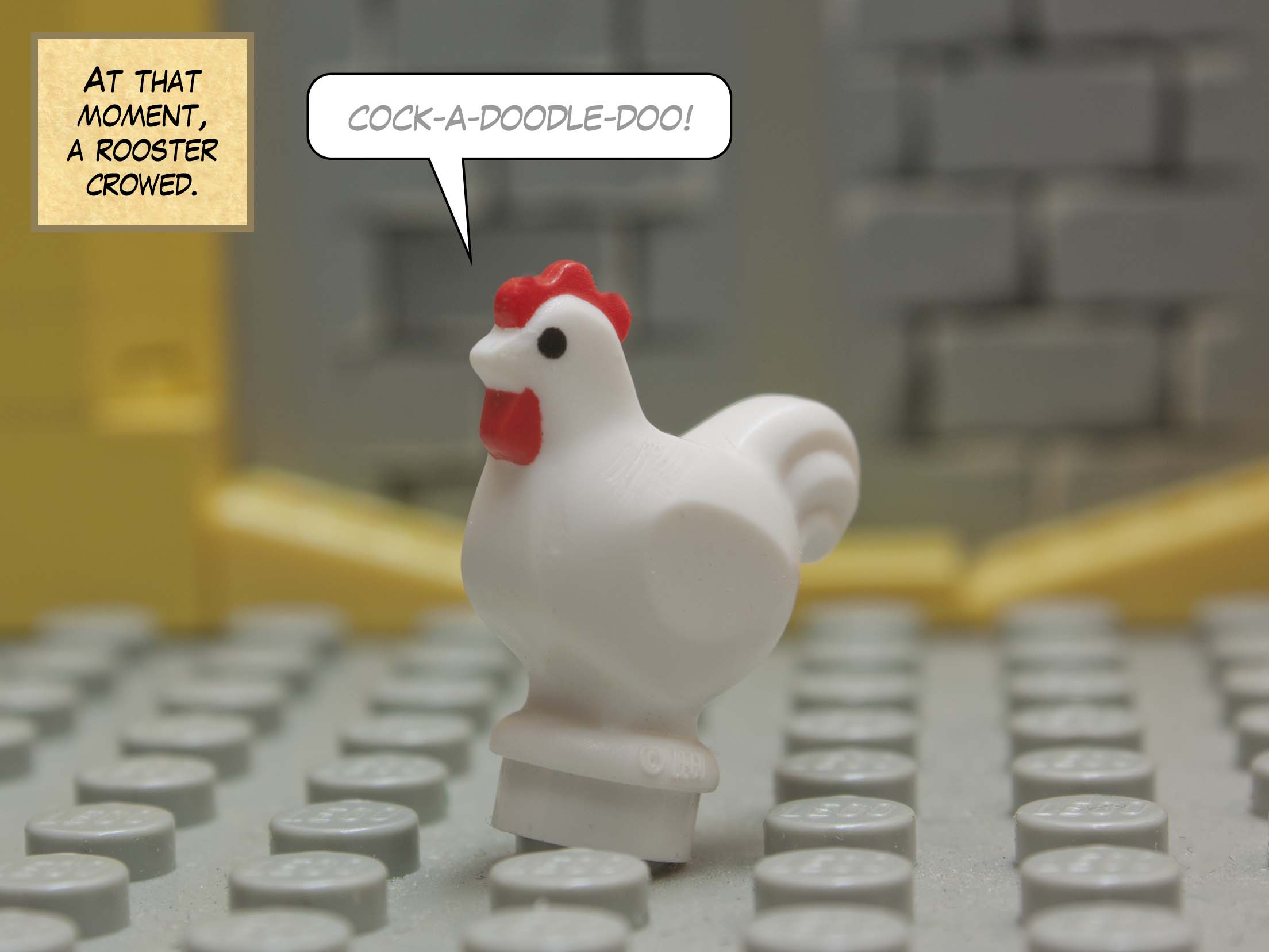 Then Peter remembered the word of the Lord, how he had said to him, 'Before the cock crows today, you will deny me three times.' And he went out and wept bitterly.