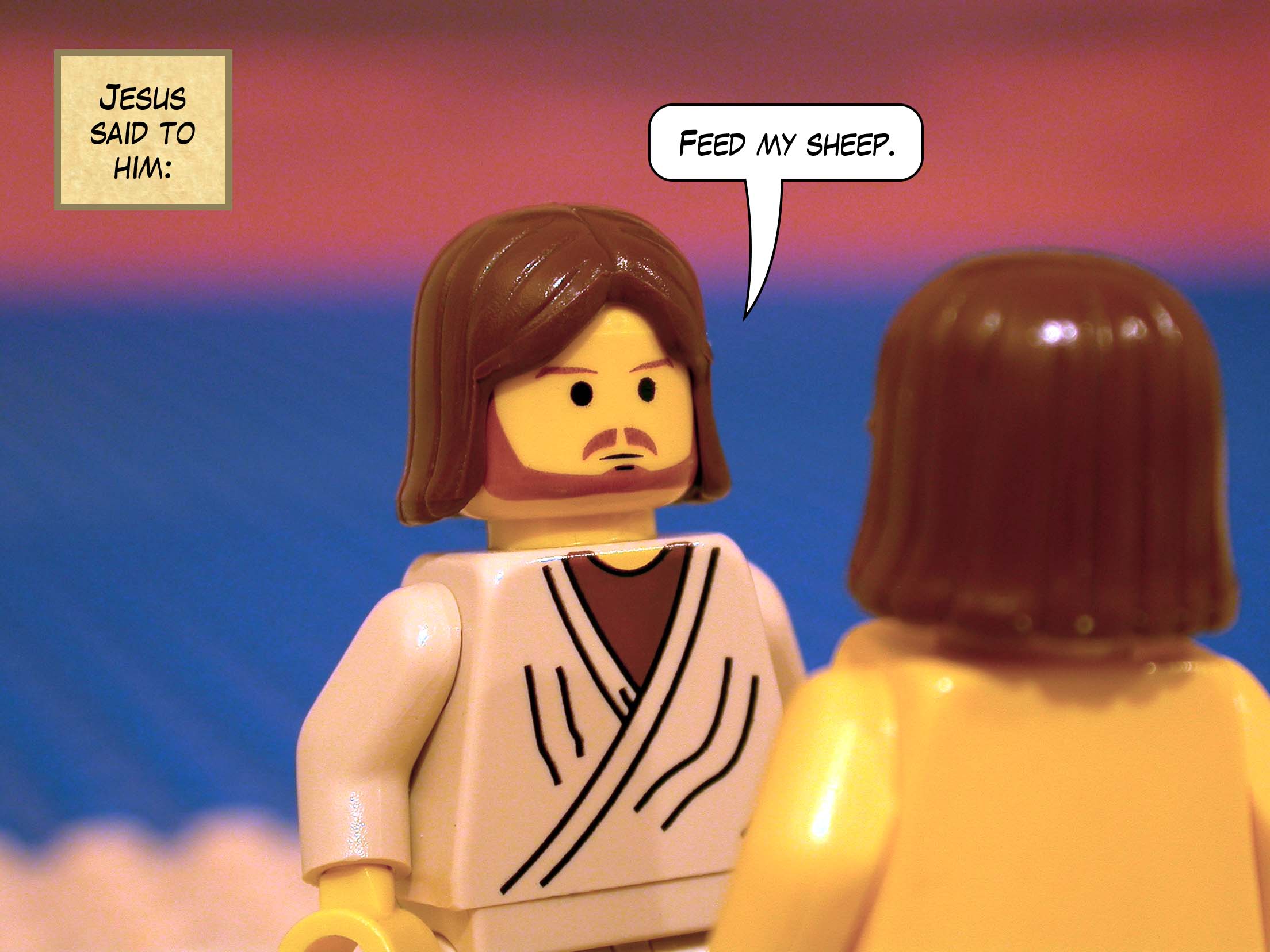 Jesus said to him, 'Feed my sheep.'<br>