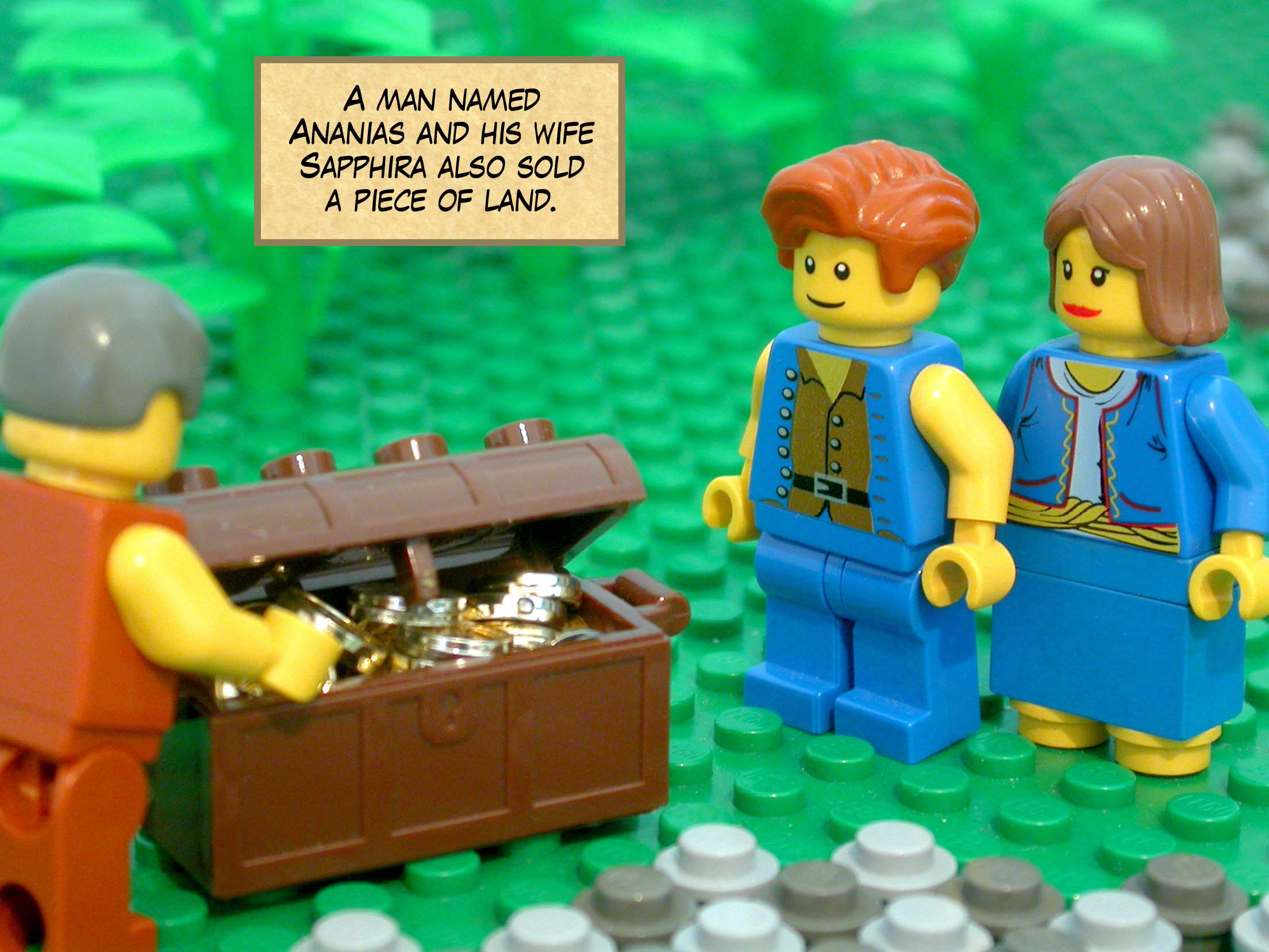 A man named Ananias and his wife Sapphira also sold a piece of land.