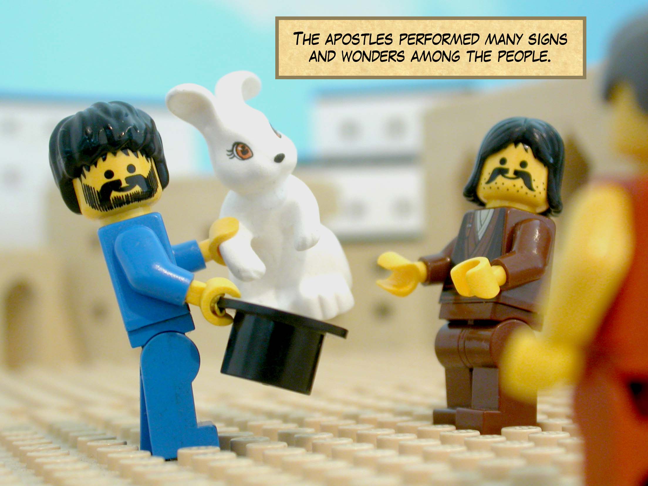 The apostles performed many signs and wonders among the people.