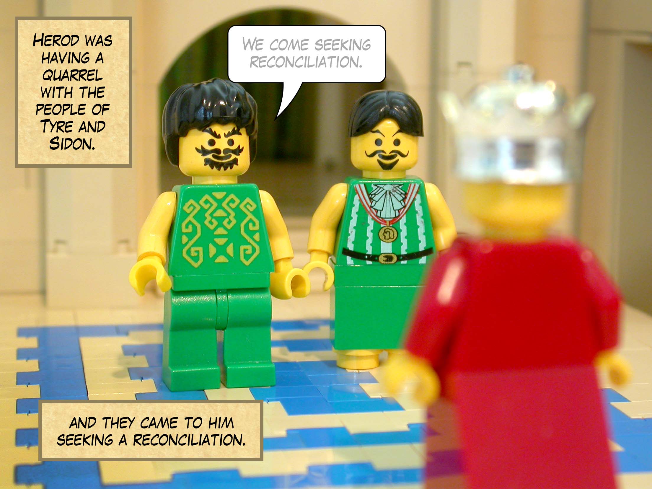 Herod was having a quarrel with the people of Tyre and Sidon, and they came to him seeking a reconciliation.