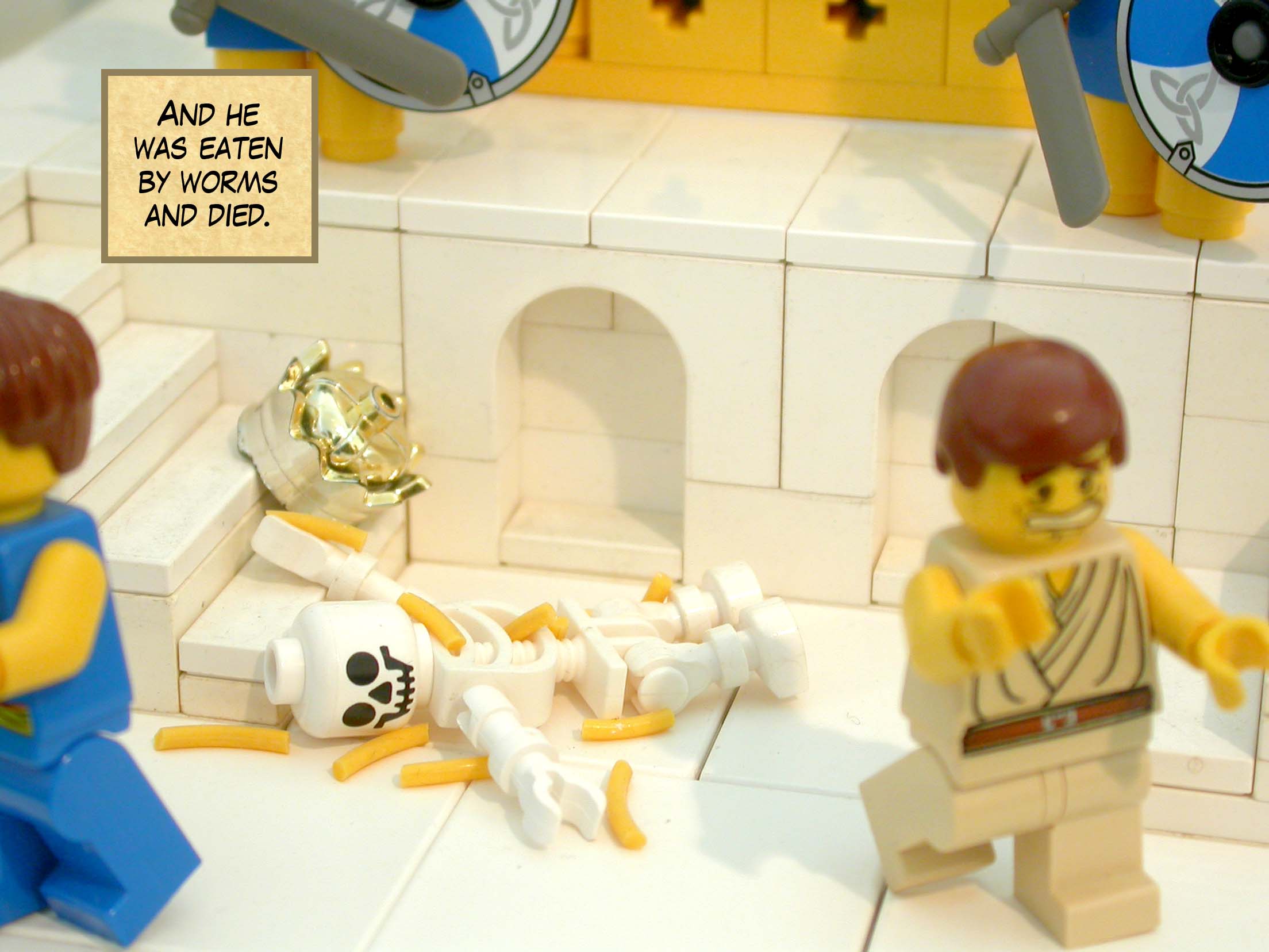 And he was eaten by worms and died.