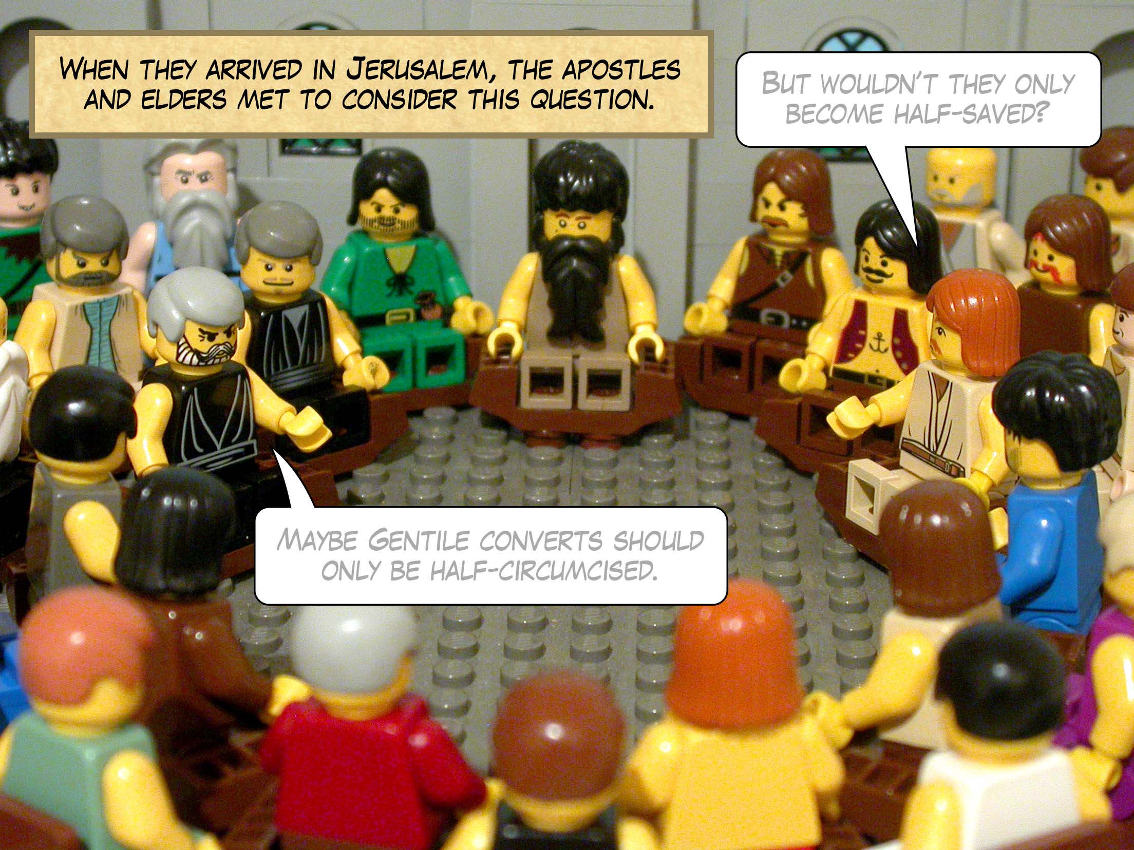 When they arrived in Jerusalem, the apostles and elders met to consider this question.