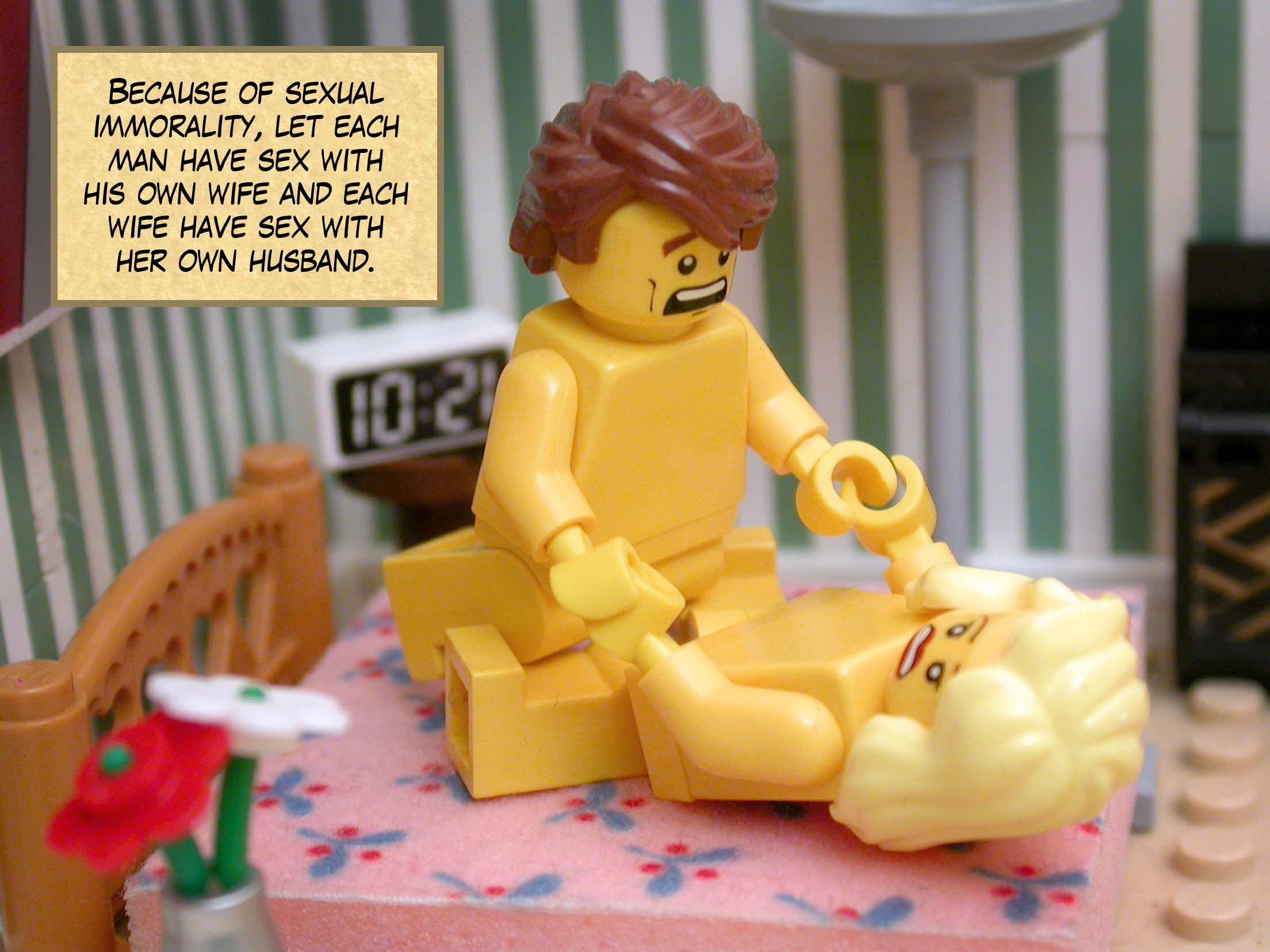 Because of sexual immorality, let each man have sex with his own wife and each wife have sex with her own husband.