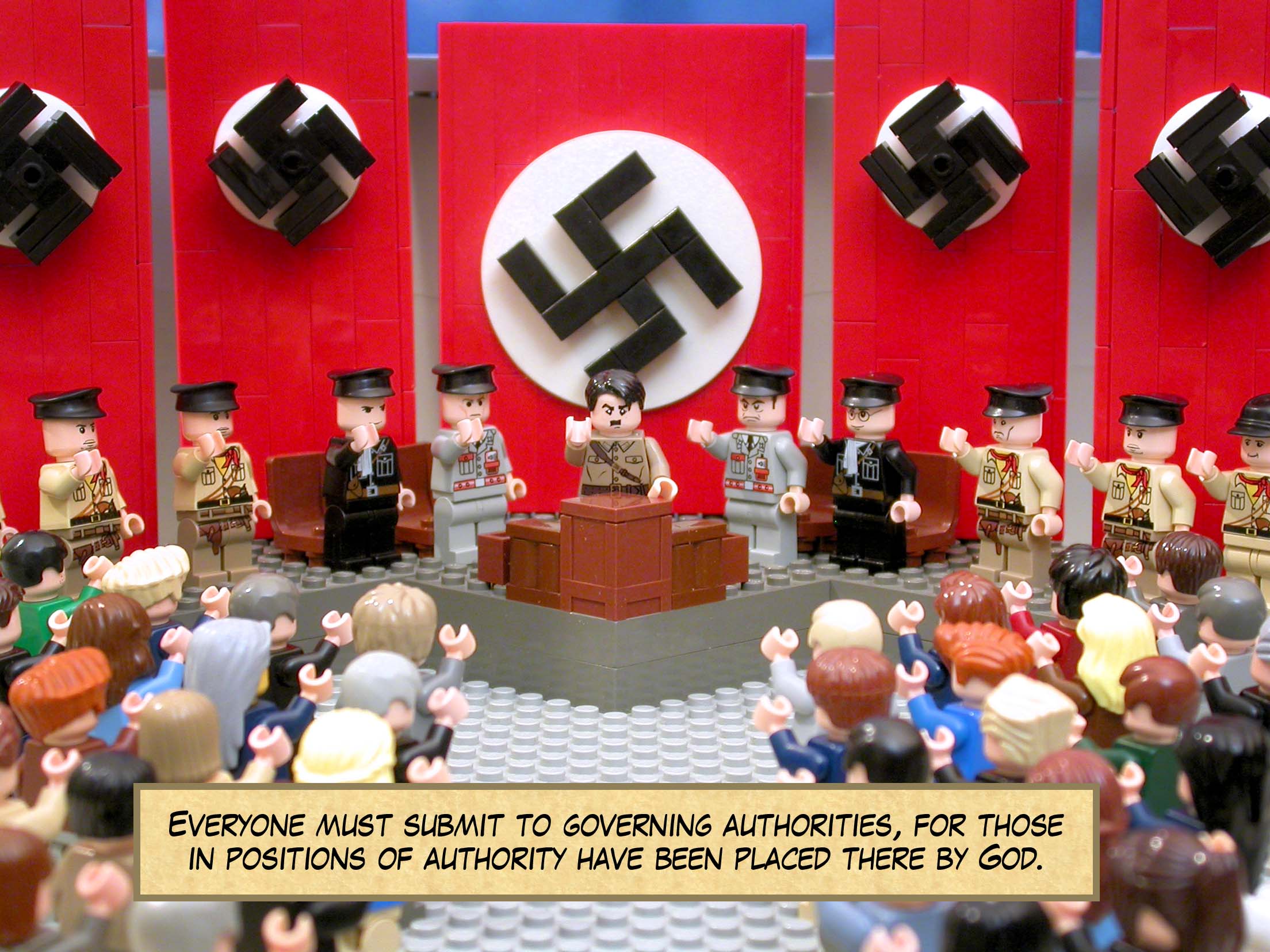 Everyone must submit to governing authorities, for those in positions of authority have been placed there by God.