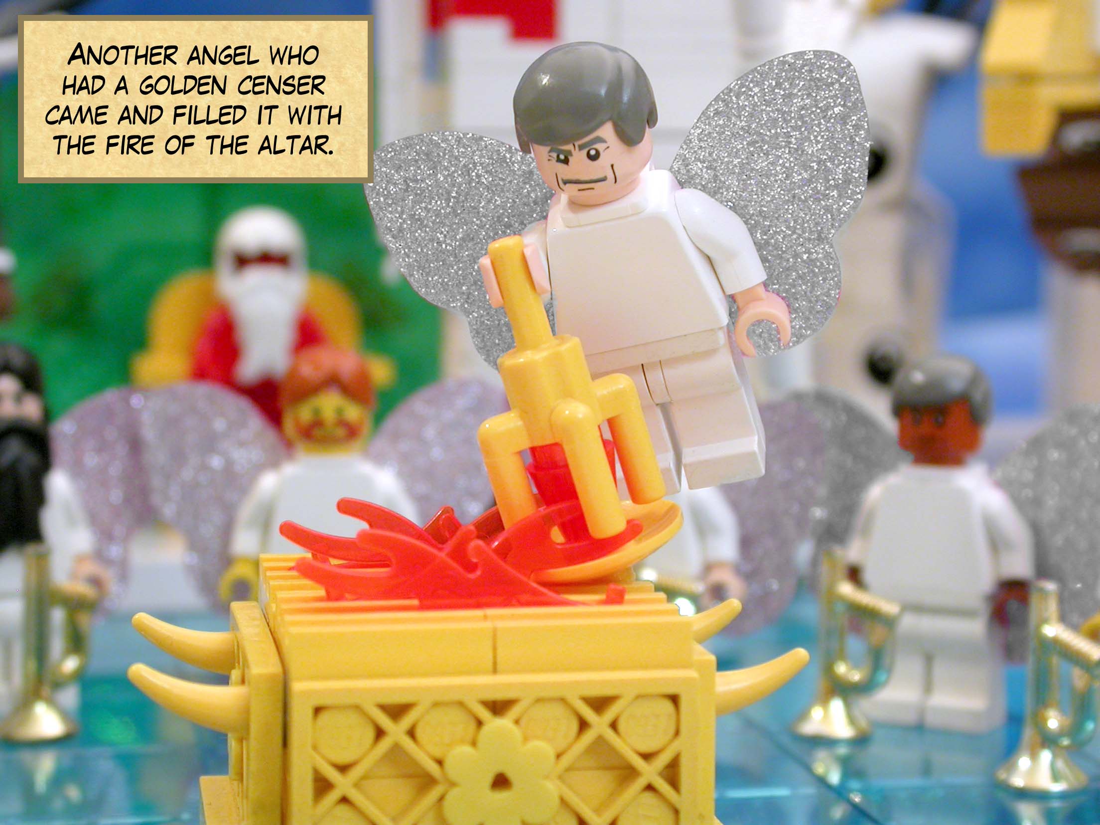 Another angel who had a golden censer came and filled it with the fire of the altar.