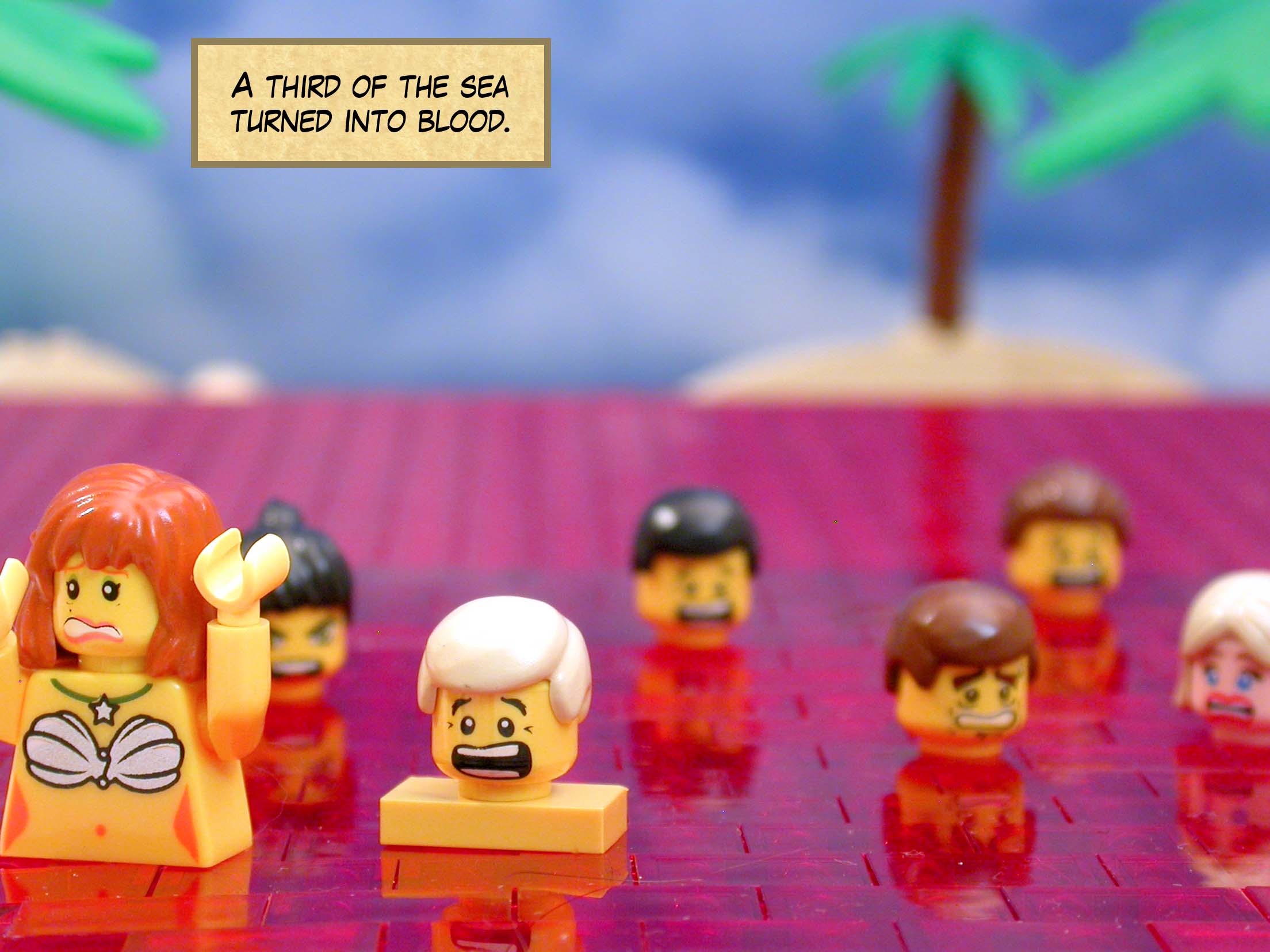 A third of the sea turned into blood.