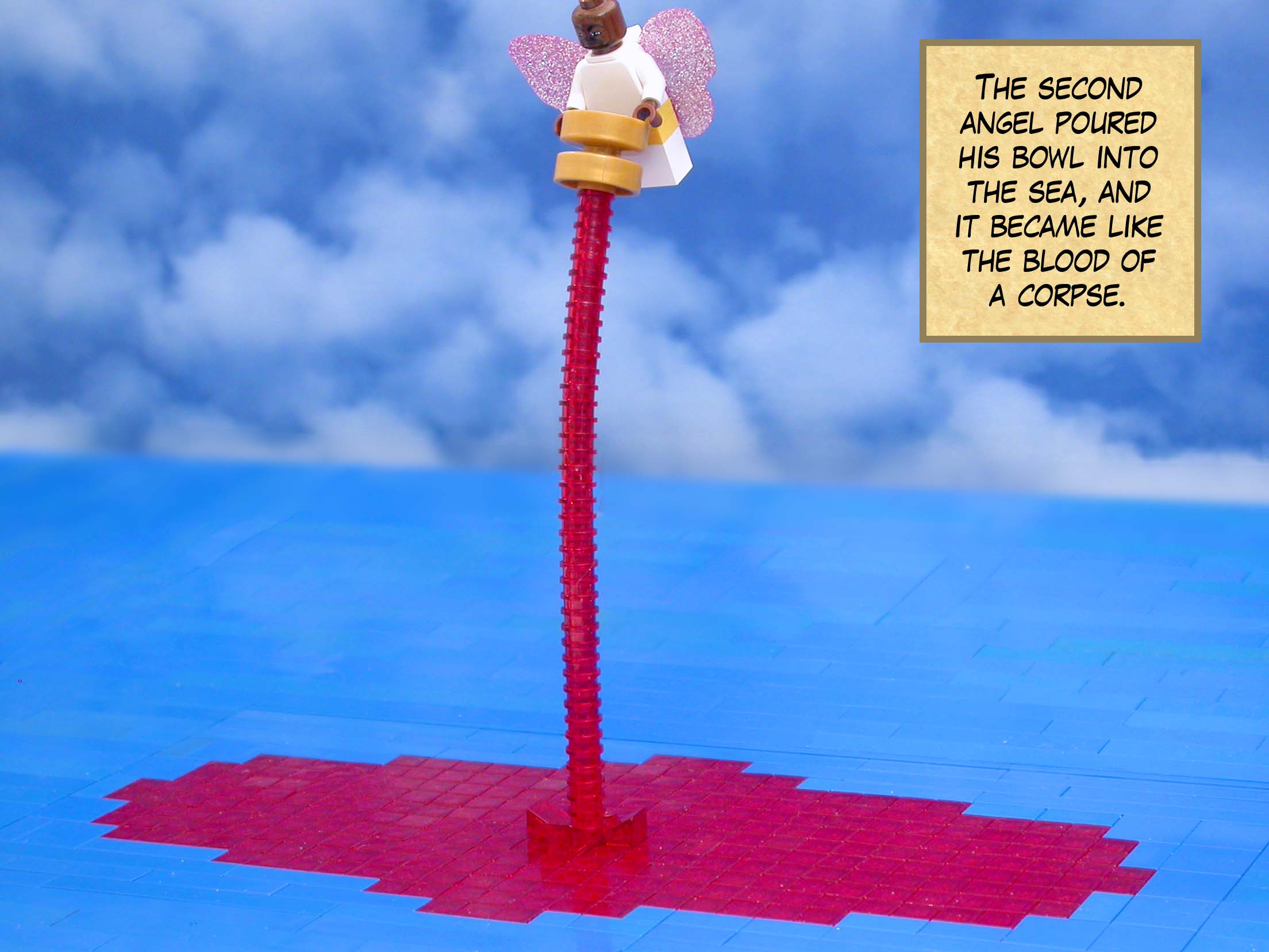 The second angel poured his bowl into the sea, and it became like the blood of a corpse.