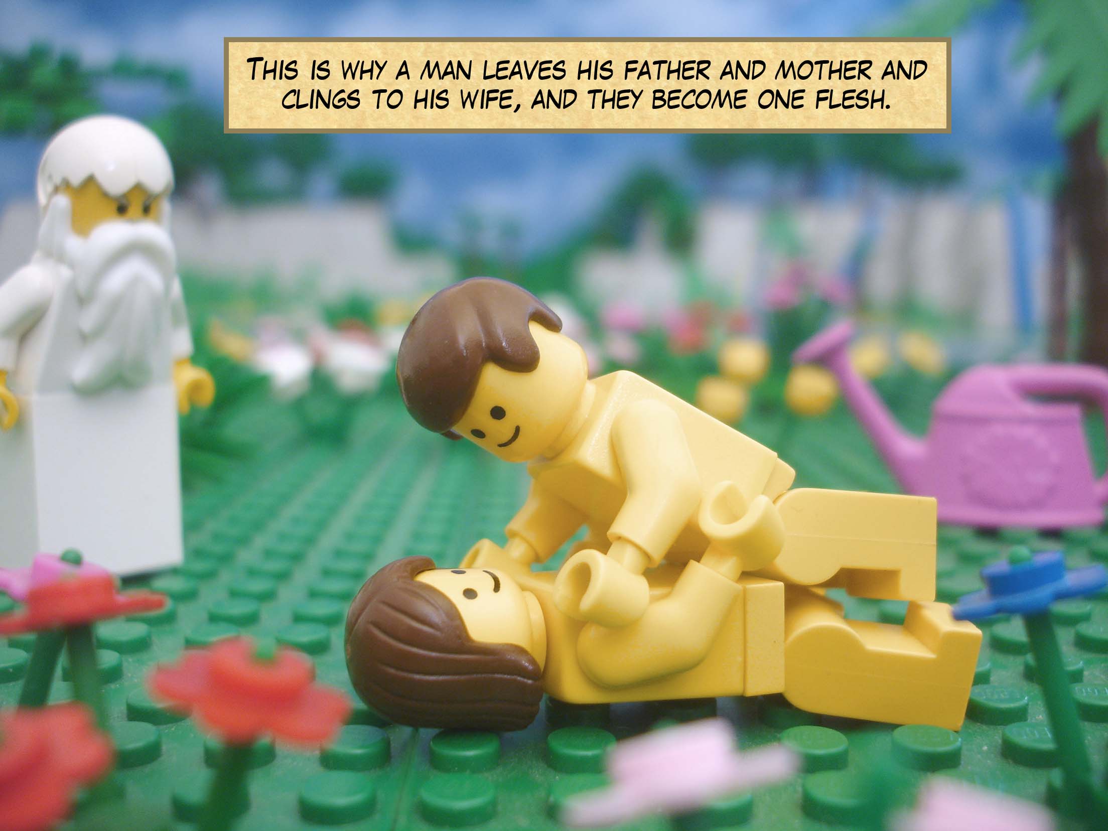 This is why a man leaves his father and mother and clings to his wife, and they become one flesh.