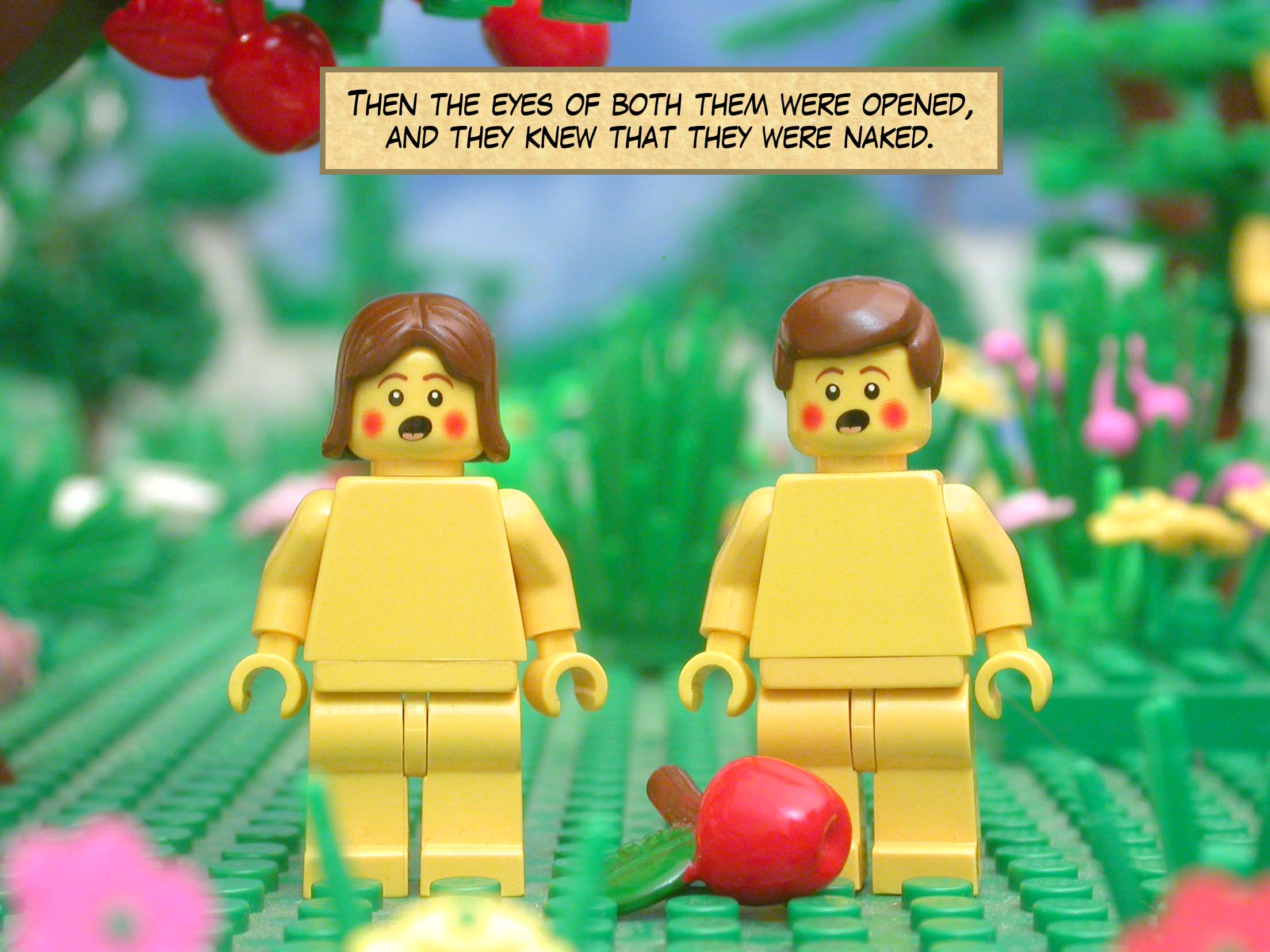 Then the eyes of both them were opened, and they knew that they were naked.