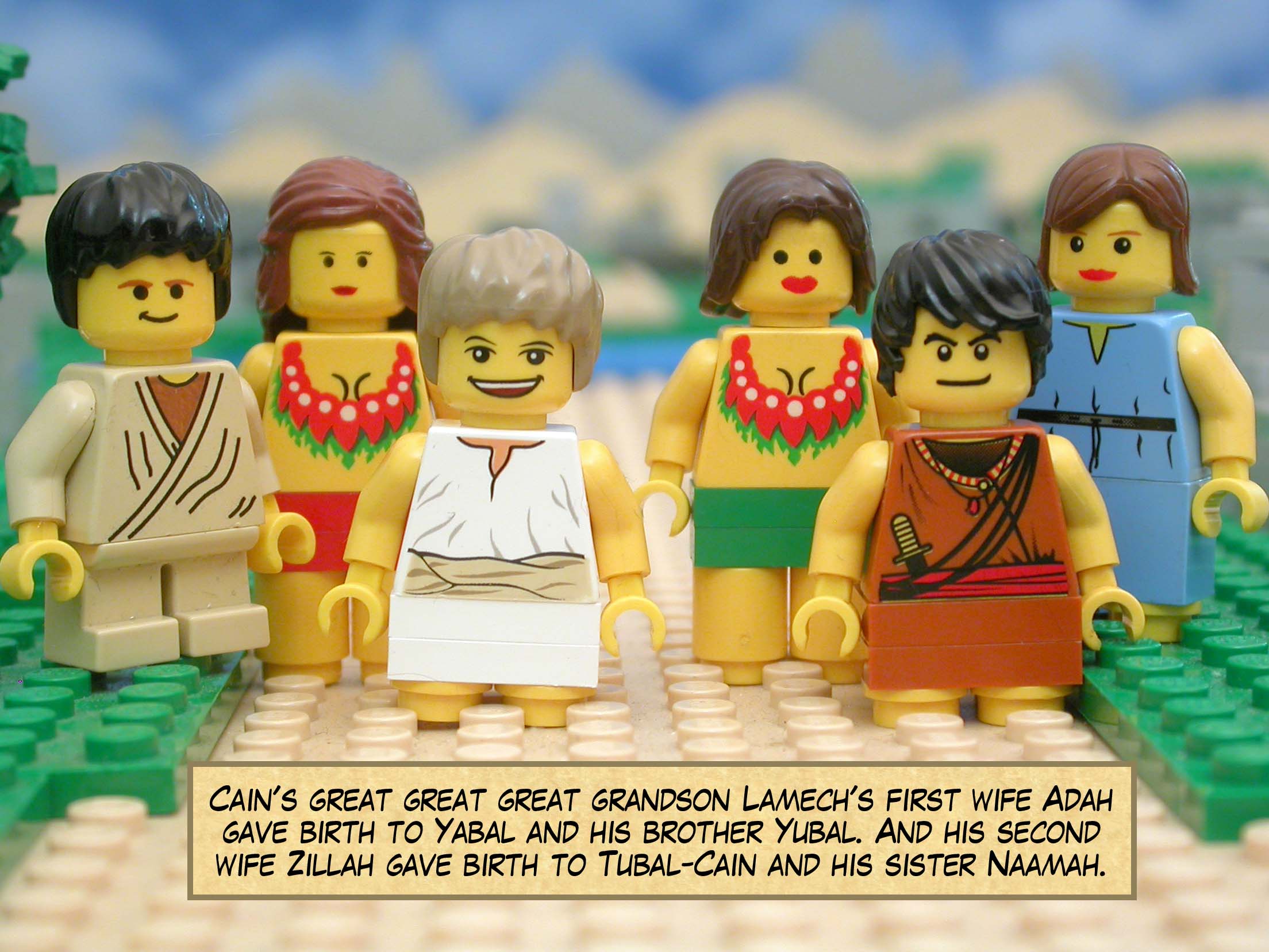 Cain's great great great grandson Lamech's first wife Adah gave birth to Yabal and his brother Yubal. And his second wife Zillah gave birth to Tubal-Cain and his sister Naamah..