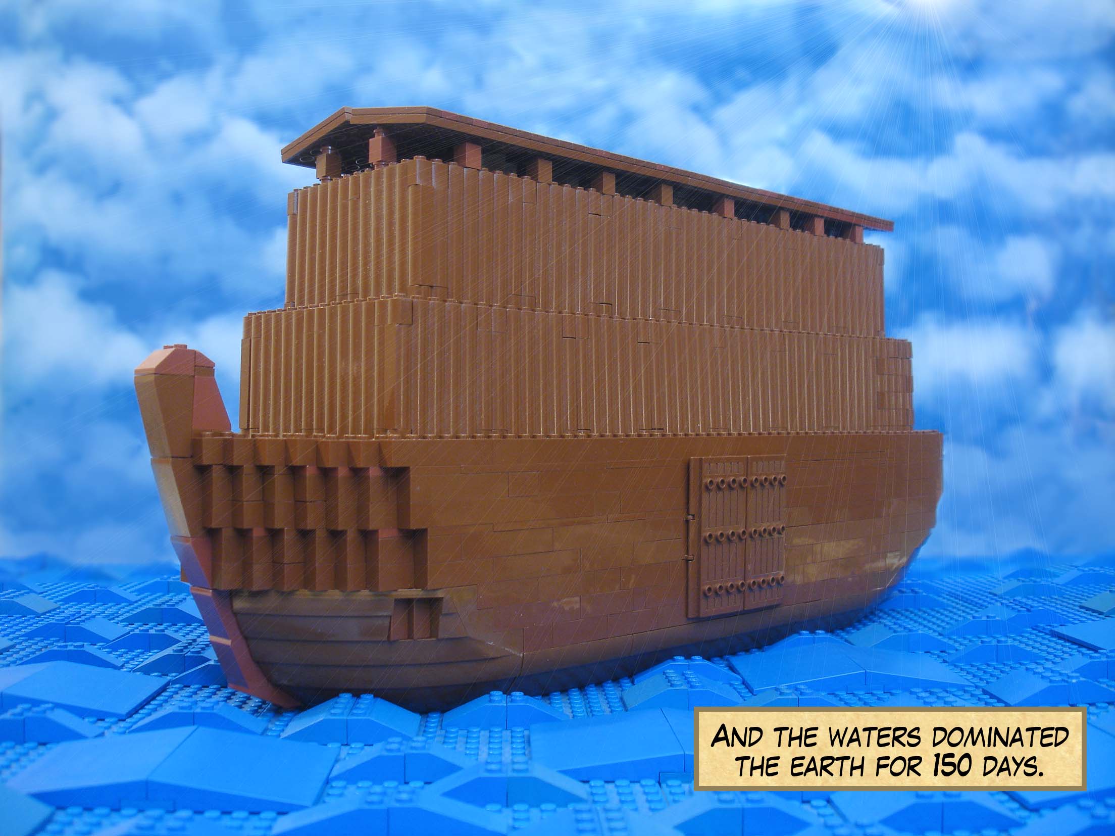 And the waters dominated the earth for 150 days.