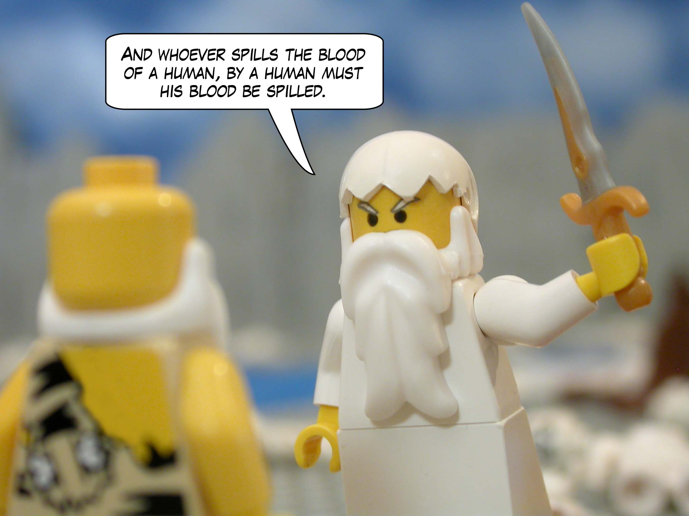 "And whoever spills the blood of a human, by a human must his blood be spilled."