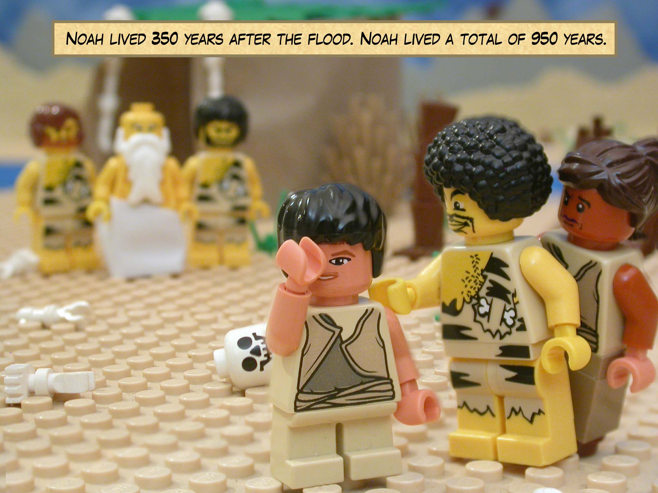 Noah lived 350 years after the flood. Noah lived a total of 950 years.