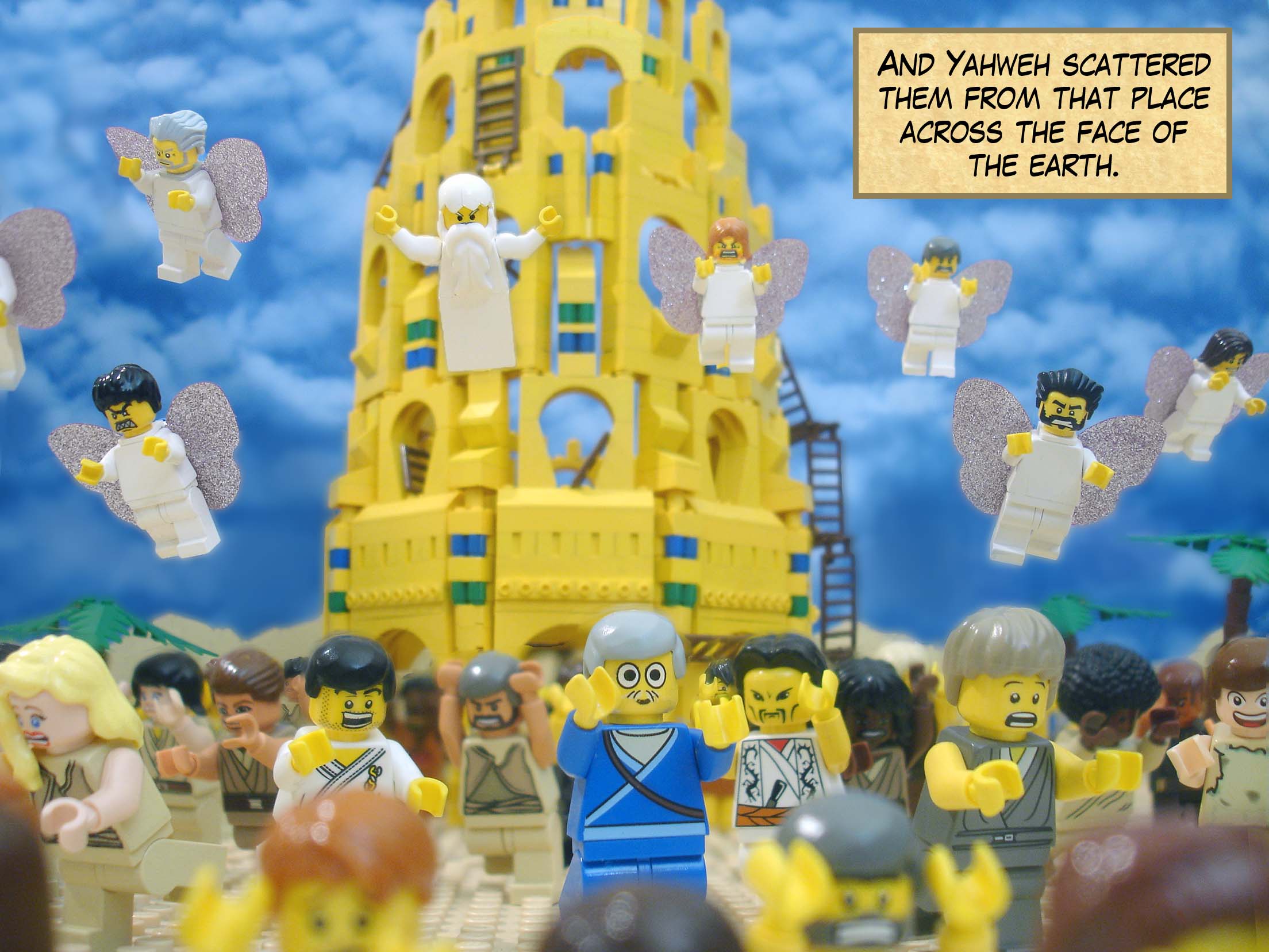 And Yahweh scattered them from that place across the face of the earth.