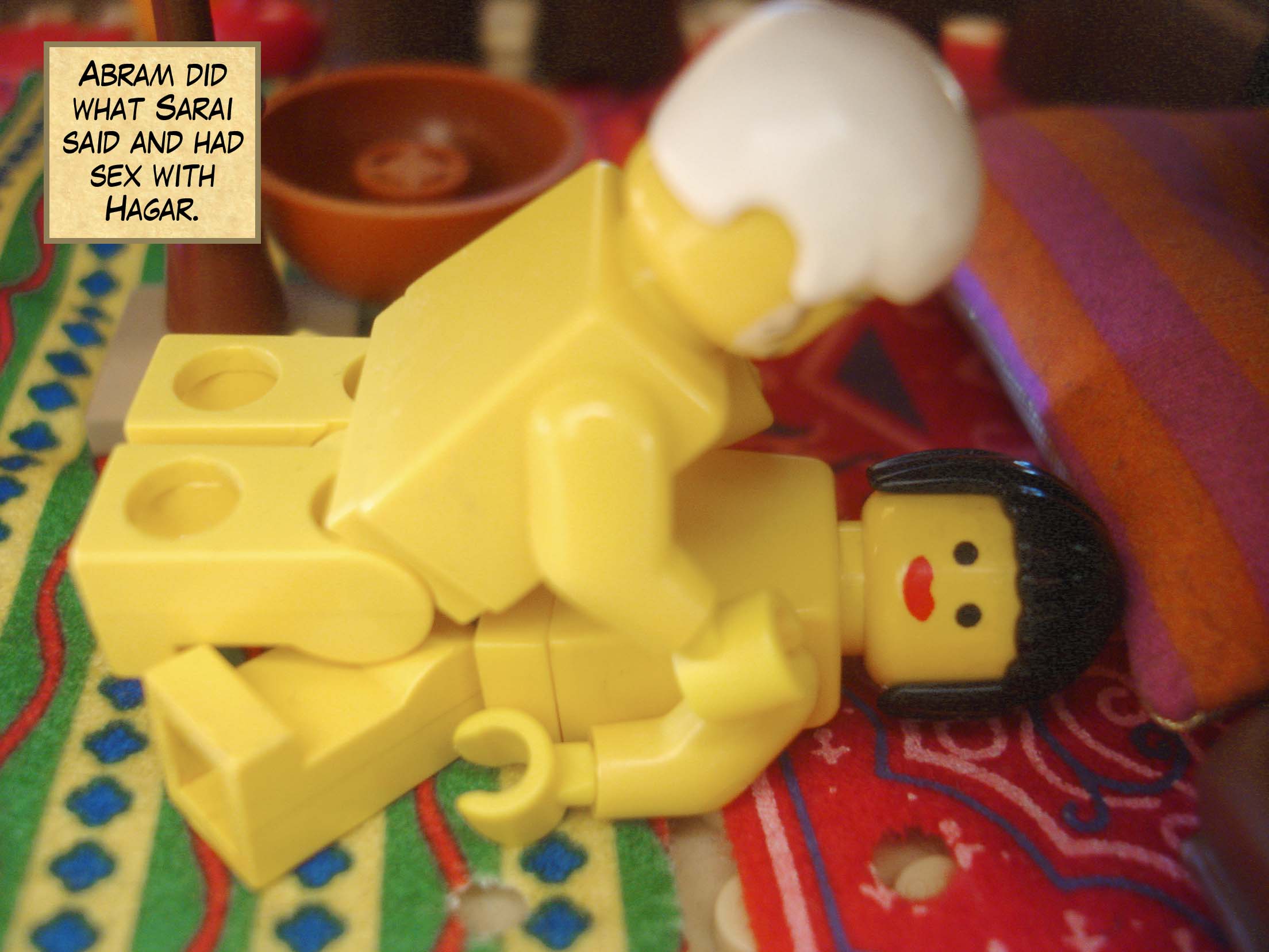 Abram did what Sarai said and had sex with Hagar.