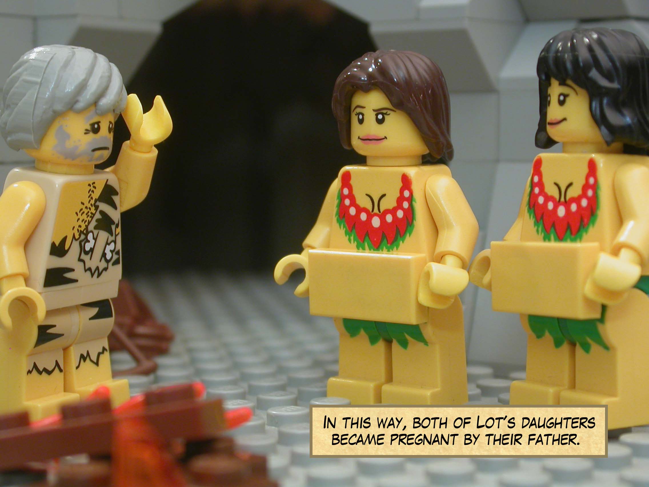 In this way, both of Lot's daughters became pregnant by their father.