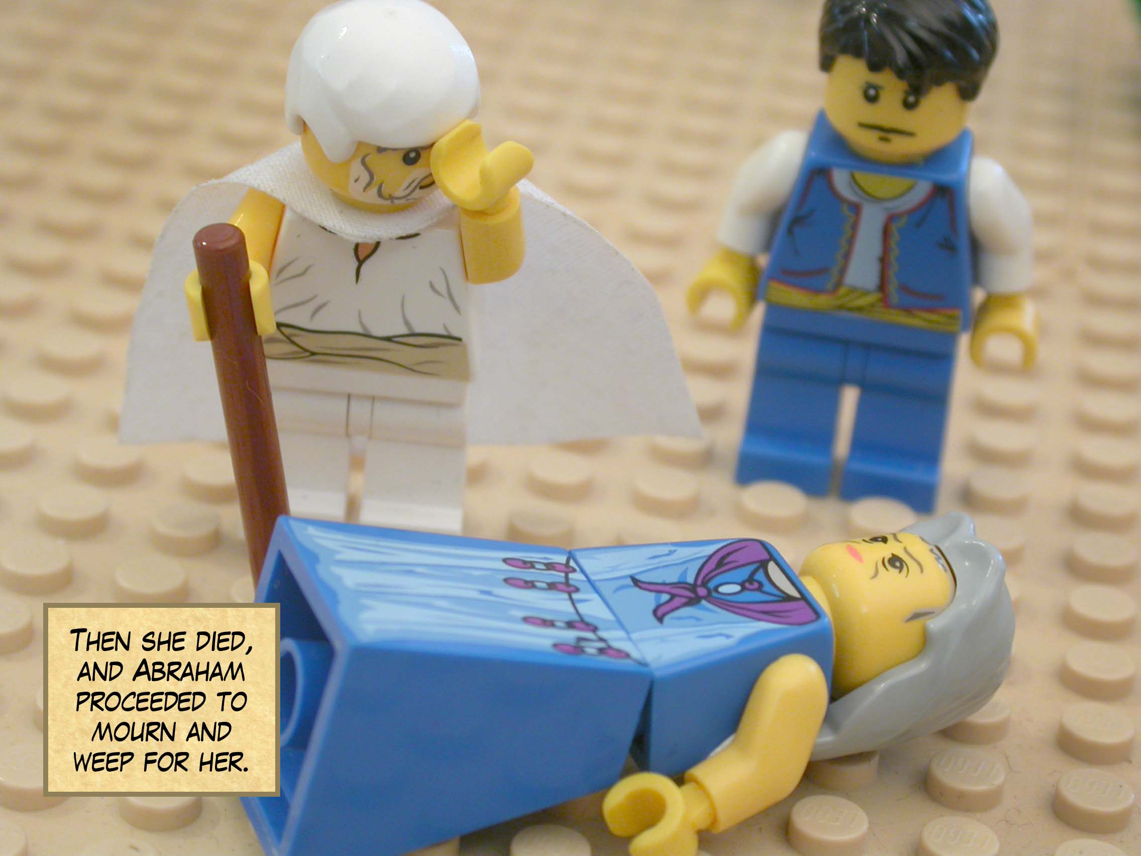 Then she died, and Abraham proceeded to mourn and weep for her.