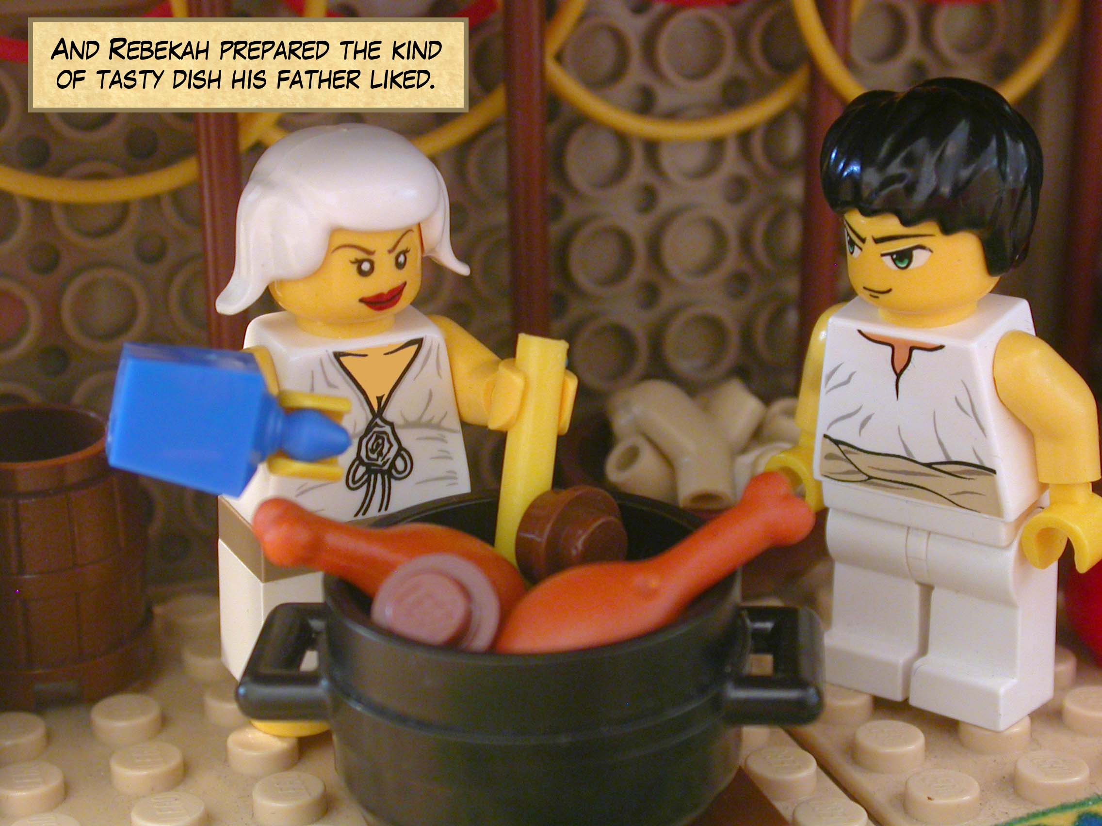 And Rebekah prepared the kind of tasty dish his father liked.