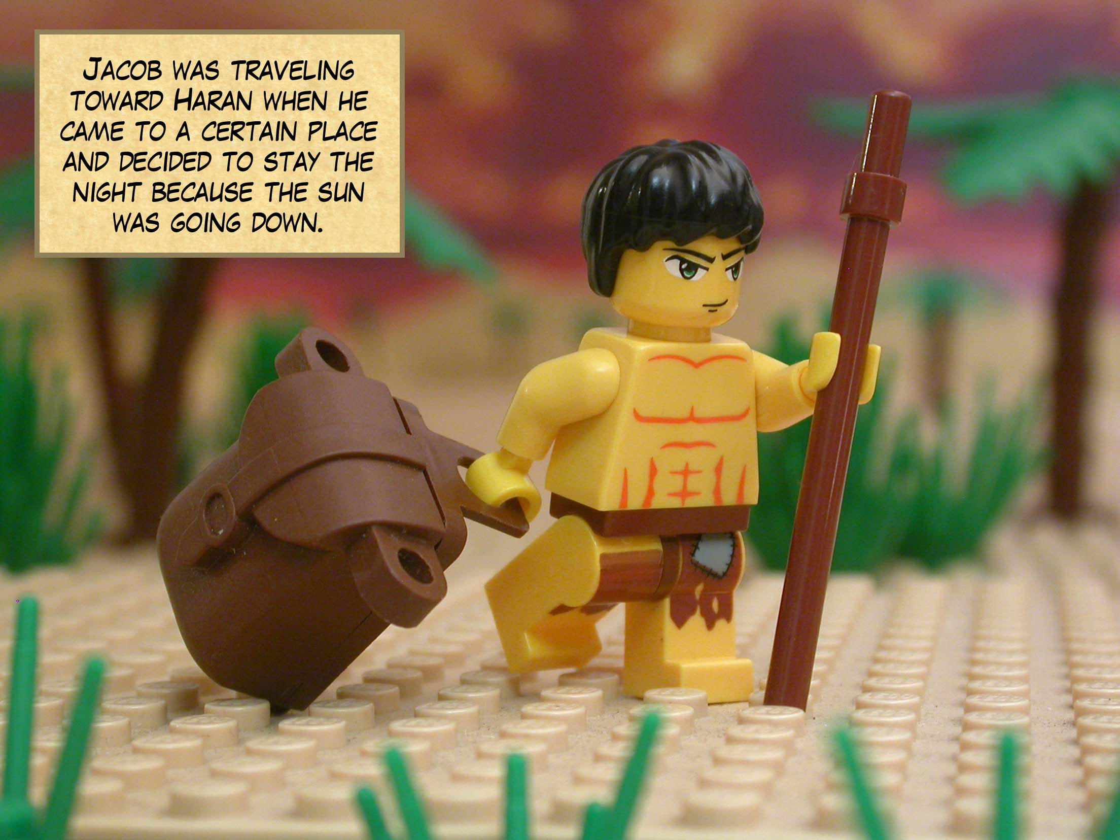 Jacob was traveling toward Haran when he came to a certain place and decided to stay the night because the sun was going down.