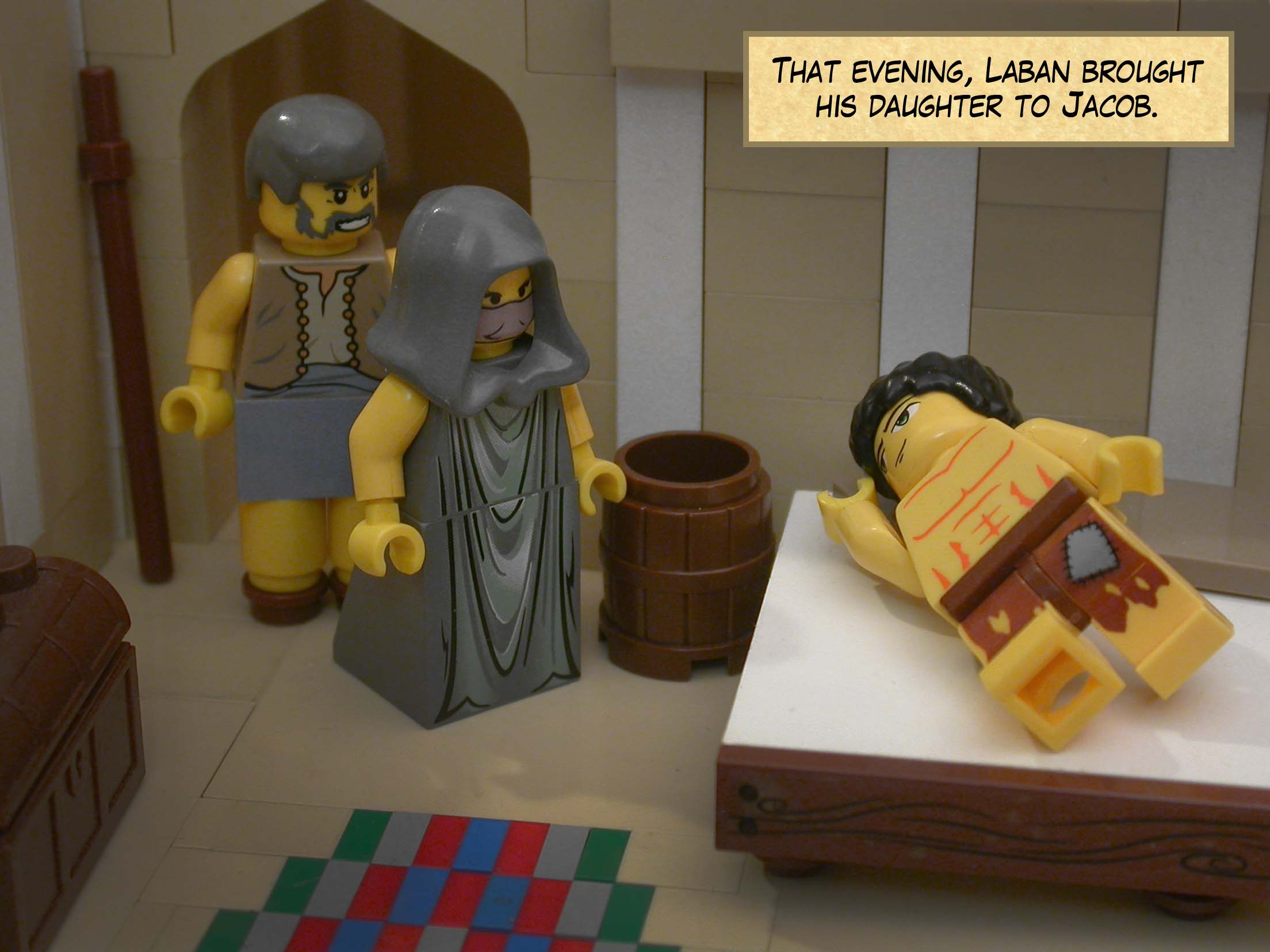 That evening, Laban brought his daughter to Jacob.