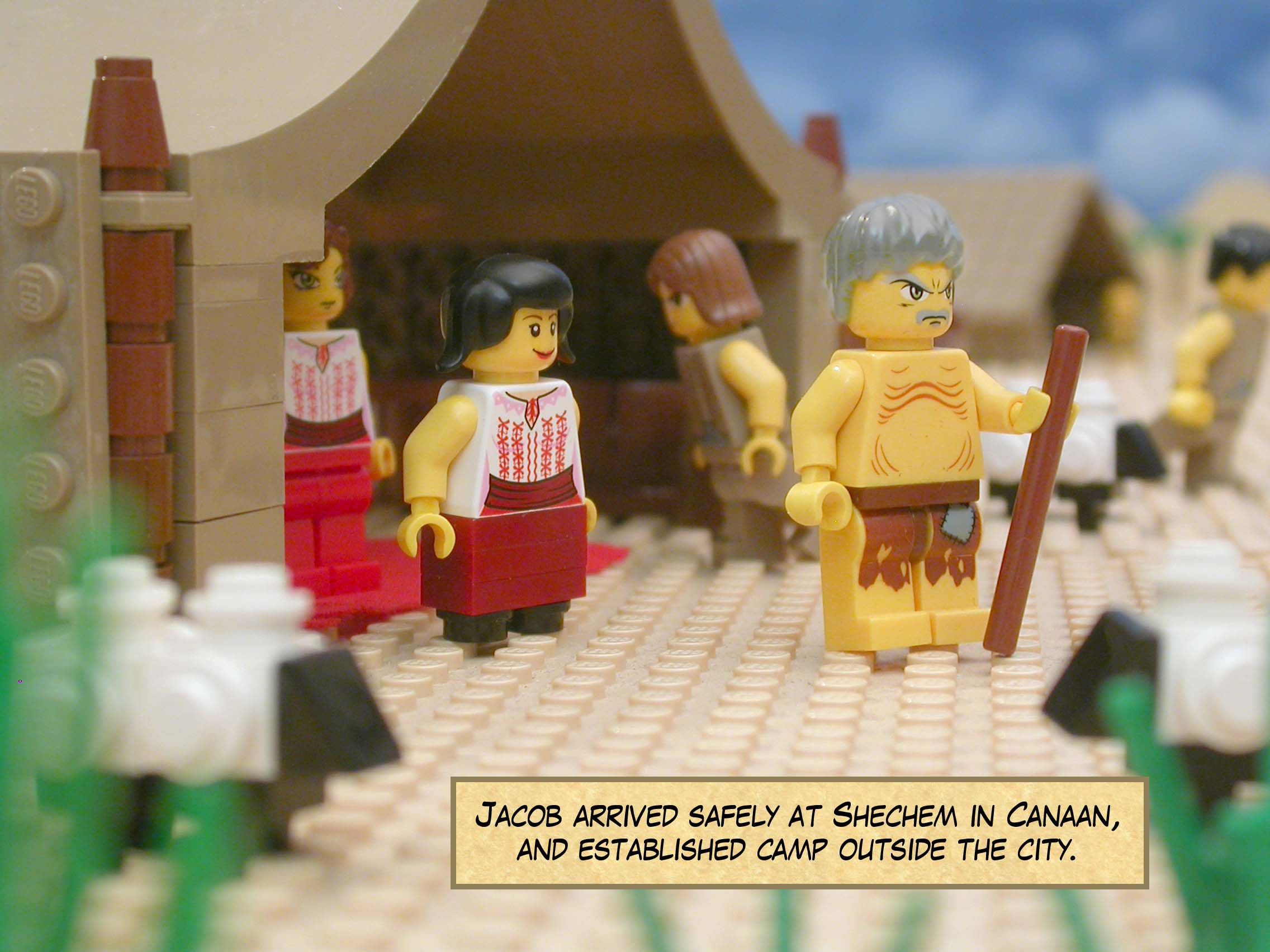 Jacob arrived safely at Shechem in Canaan, and established camp outside the city.