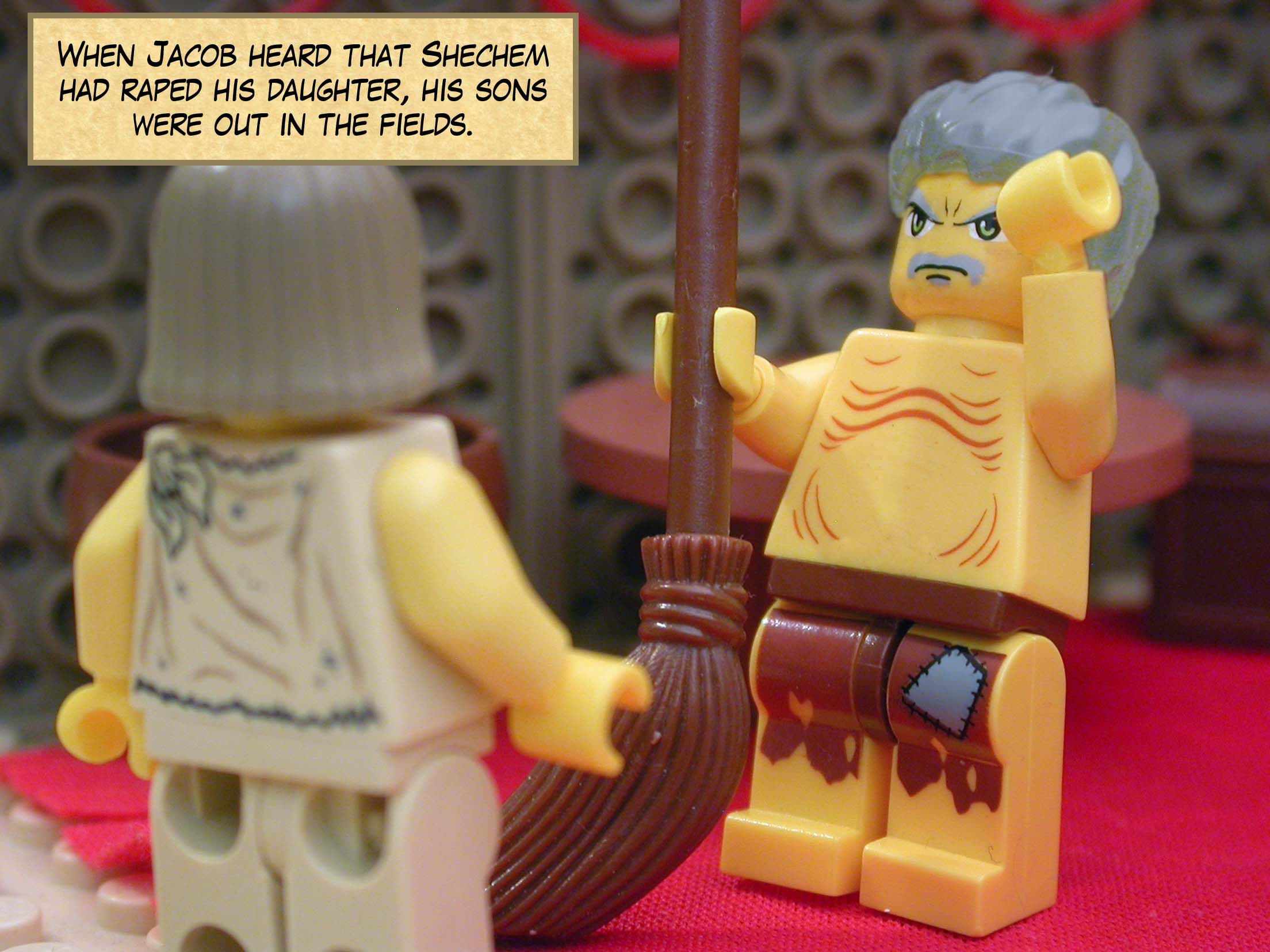 When Jacob heard that Shechem had raped his daughter, his sons were out in the fields.