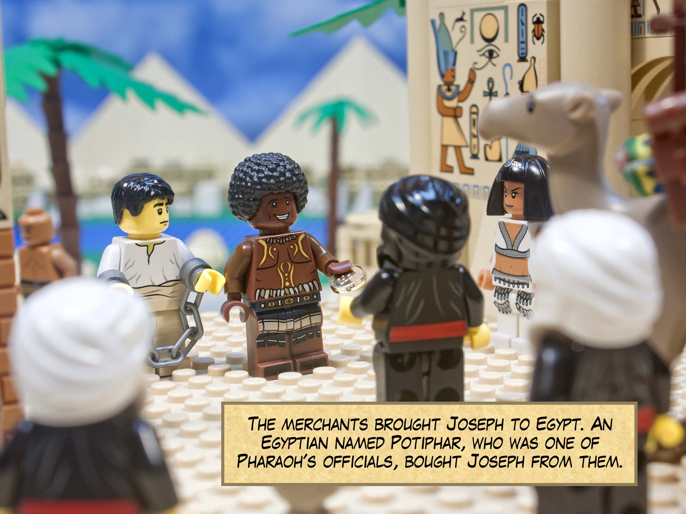 The merchants  brought Joseph to Egypt. An Egyptian named Potiphar, who was one of Pharaoh's officials, bought Joseph from them.