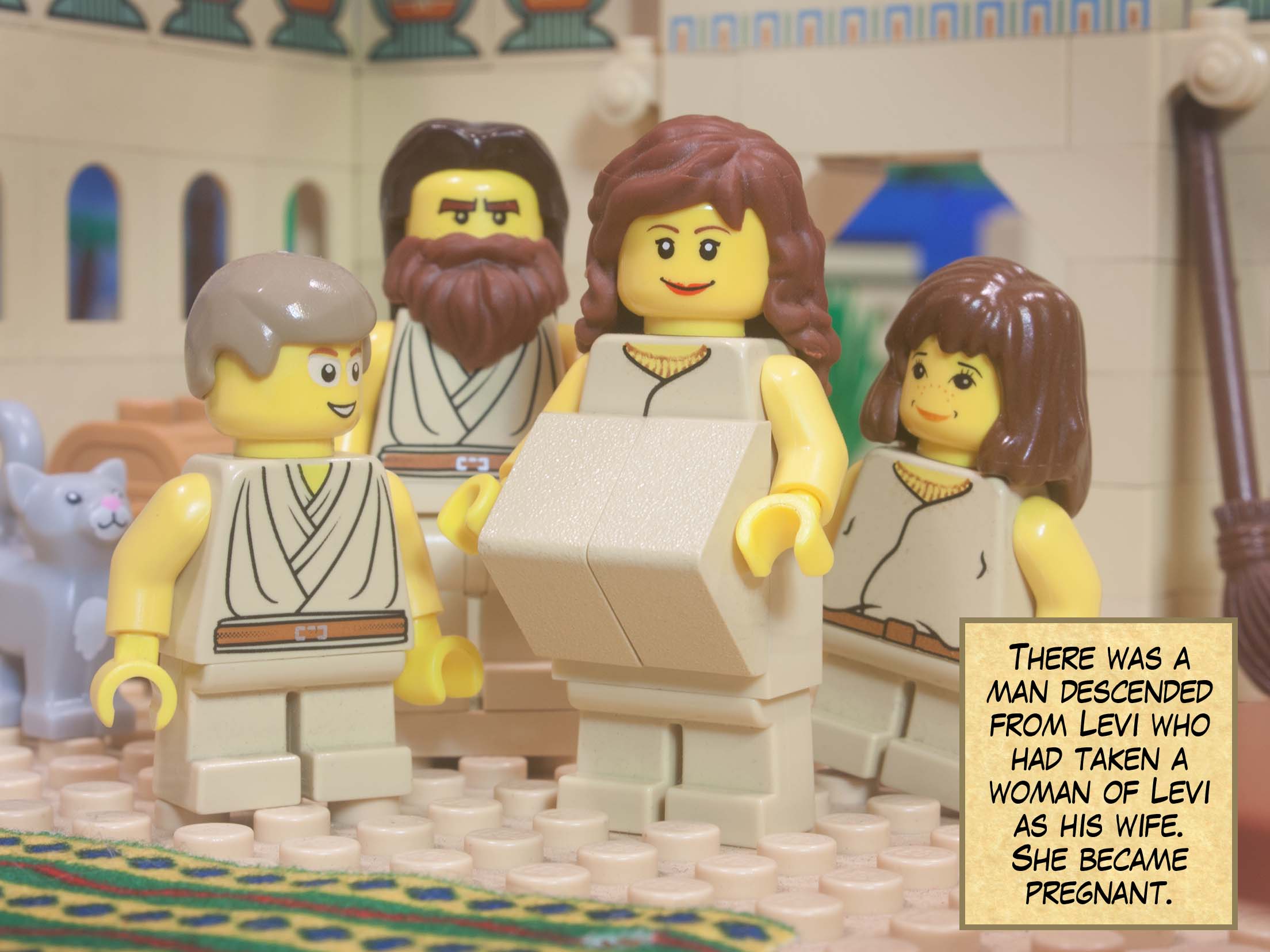 There was a man descended from Levi who had taken a woman of Levi as his wife. She conceived and gave birth to a son.