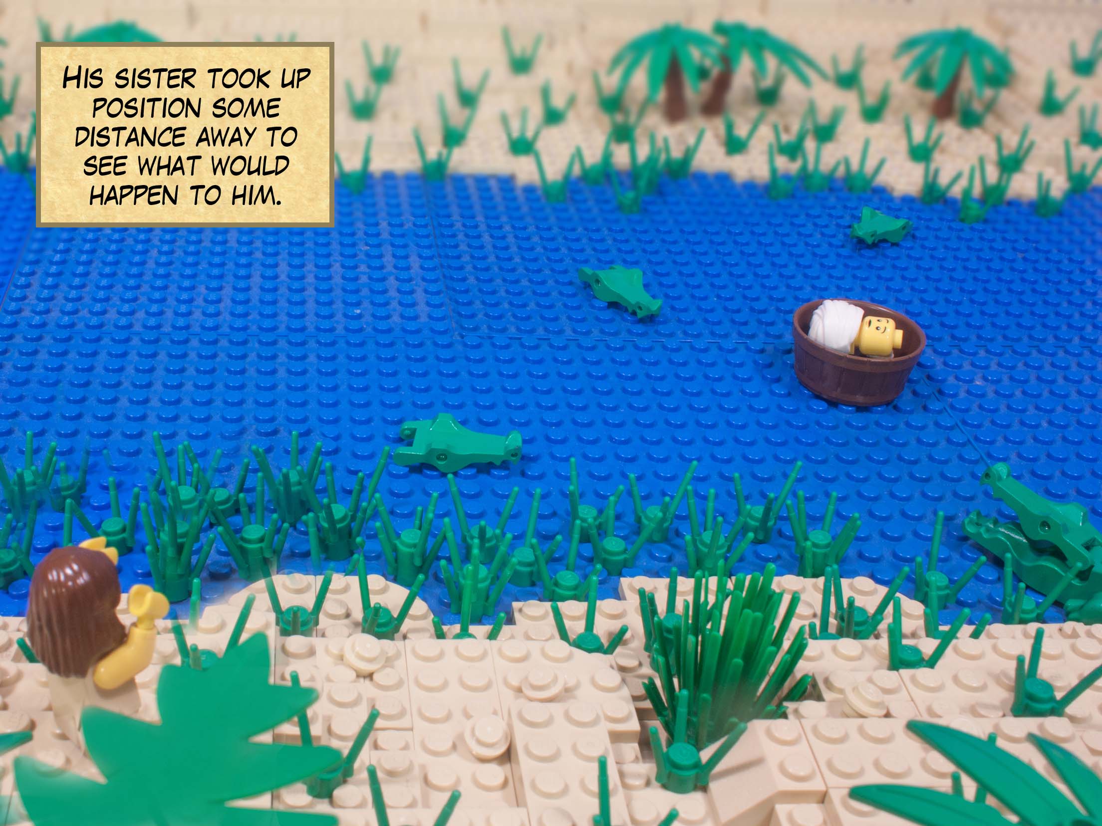 His sister took up position some distance away to see what would happen to him.