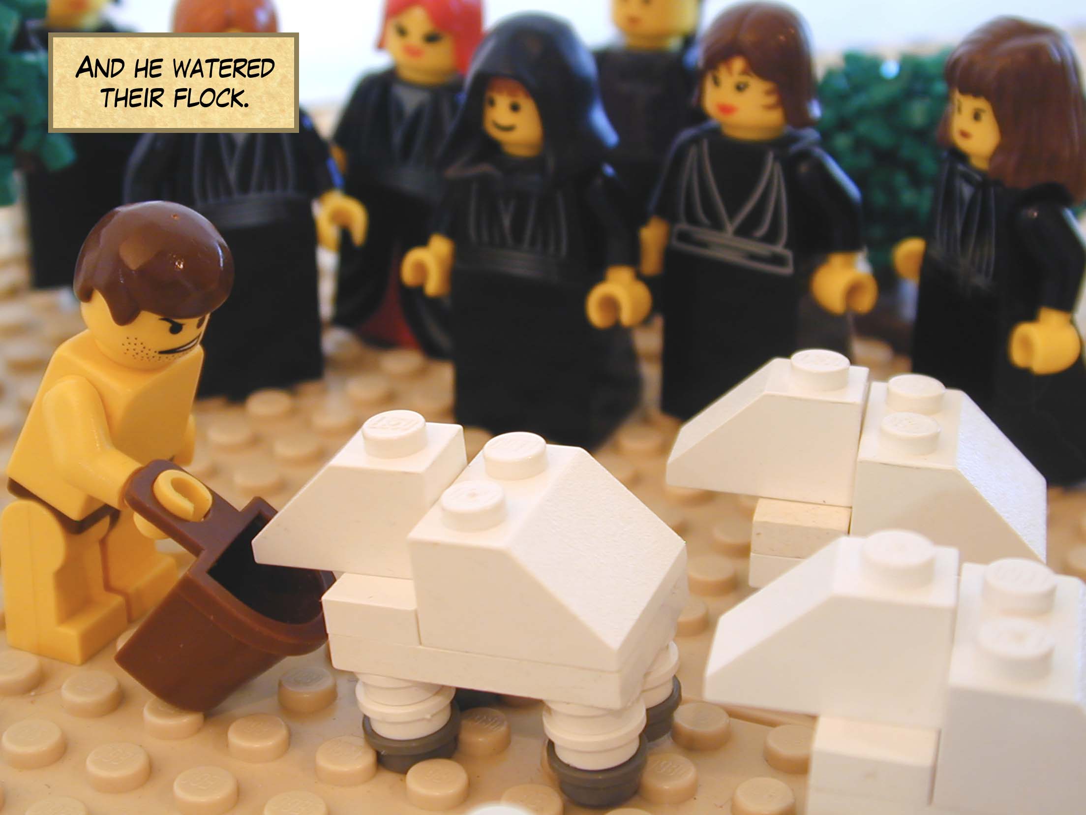 And he watered their flock.