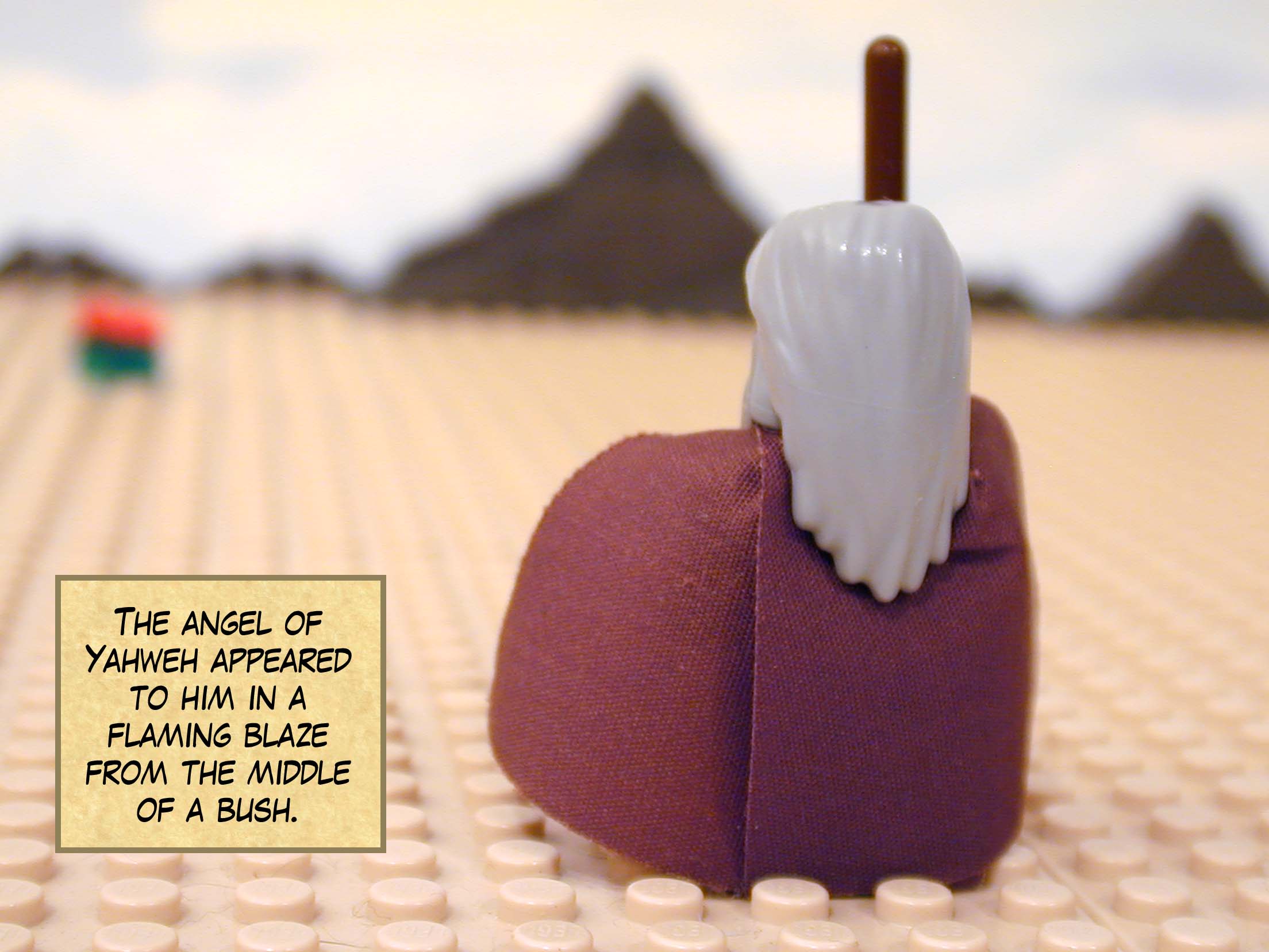 The angel of Yahweh appeared to him in a flaming blaze from the middle of a bush.