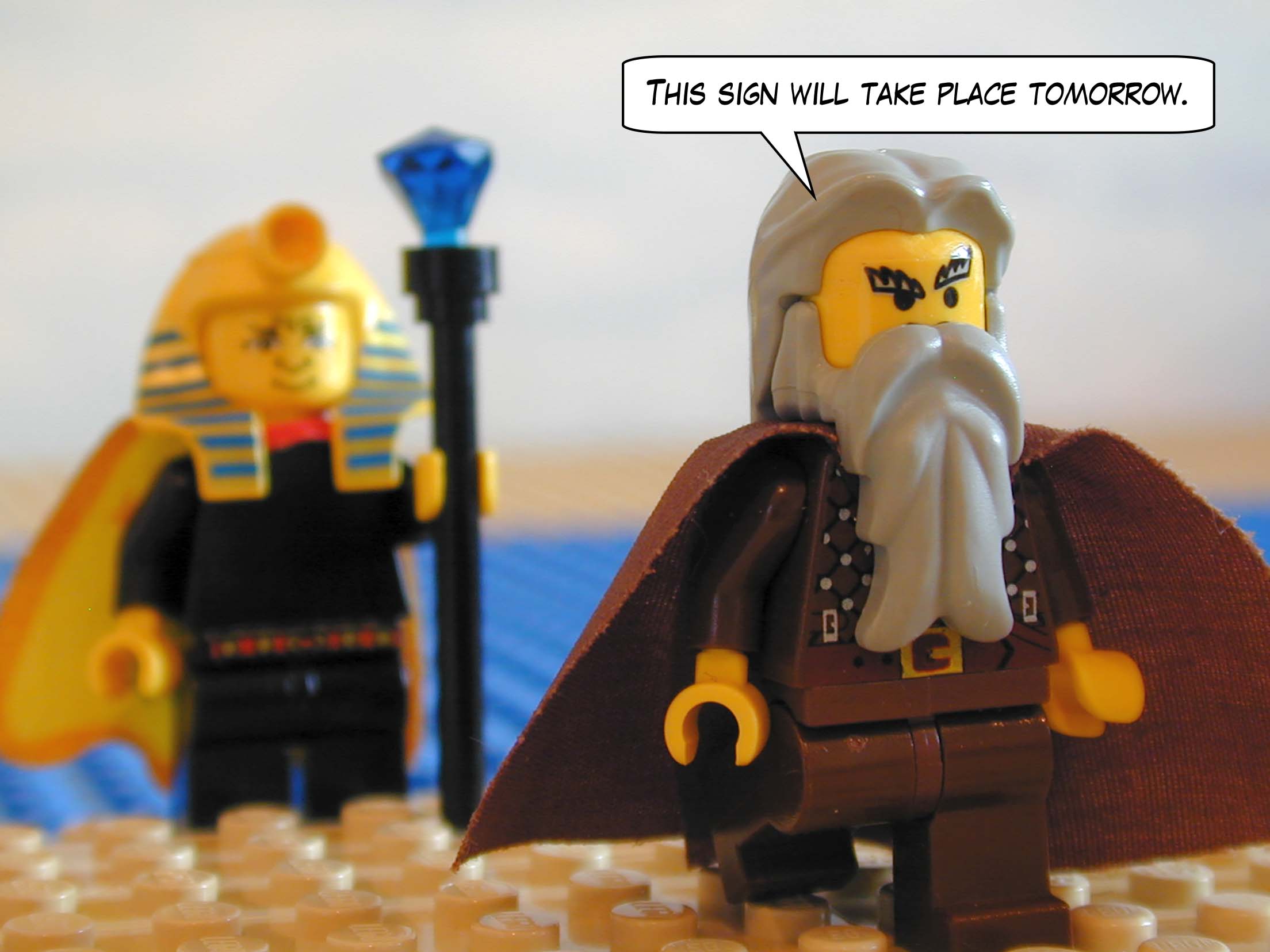 "This sign will take place tomorrow."