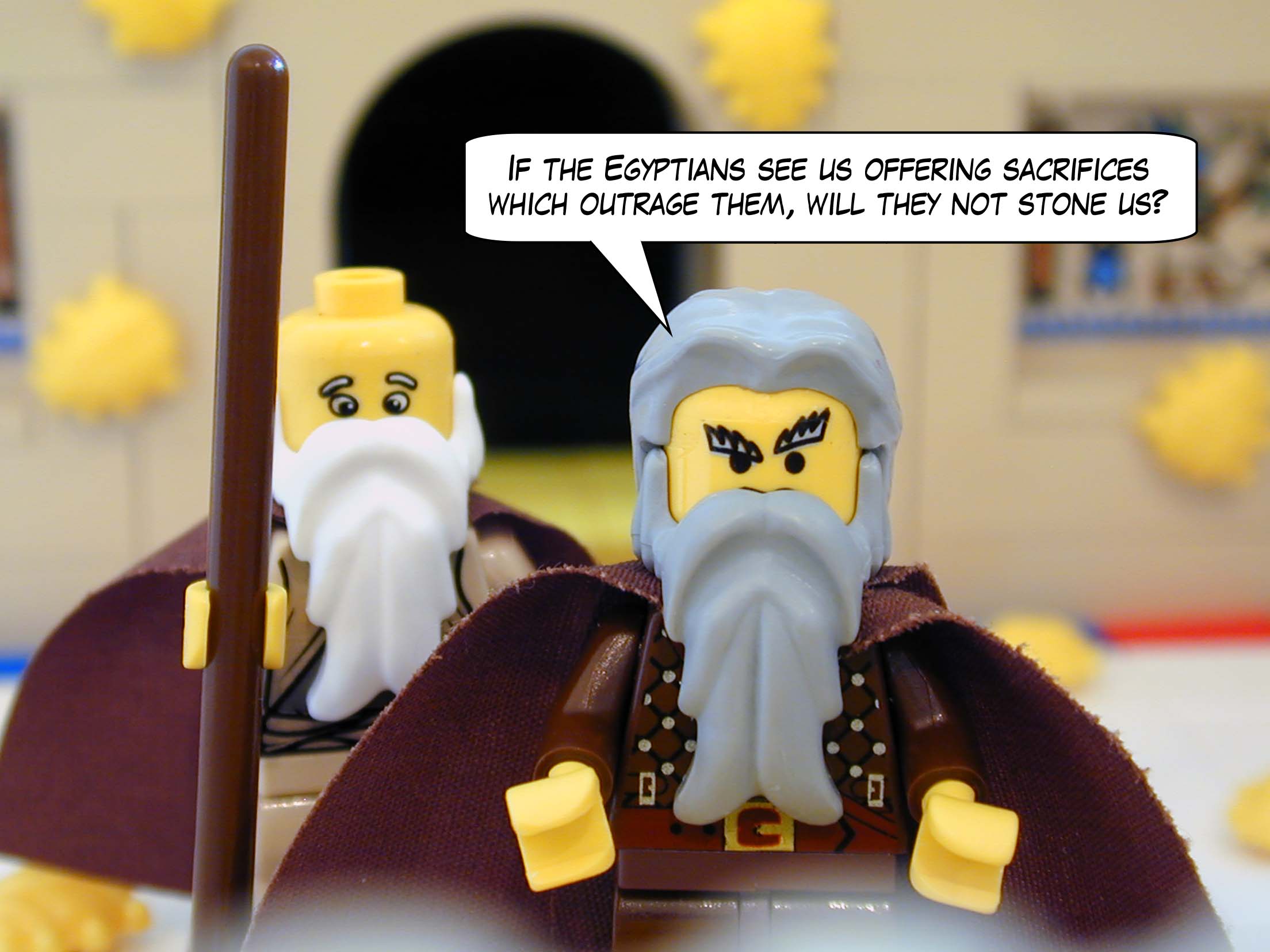 If the Egyptians see us offering sacrifices which outrage them, will they not stone us?