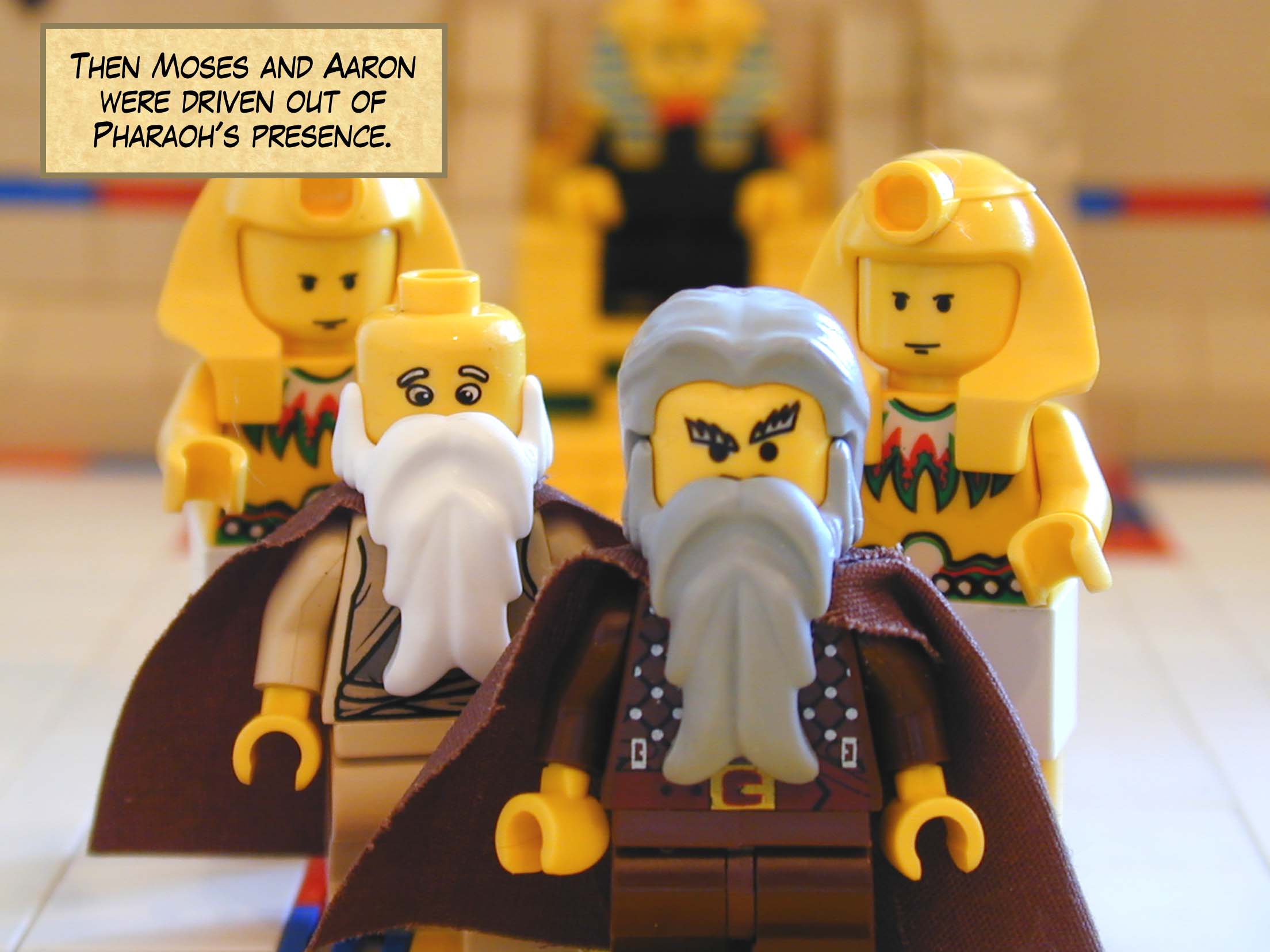 Then Moses and Aaron were driven out of Pharaoh's presence.