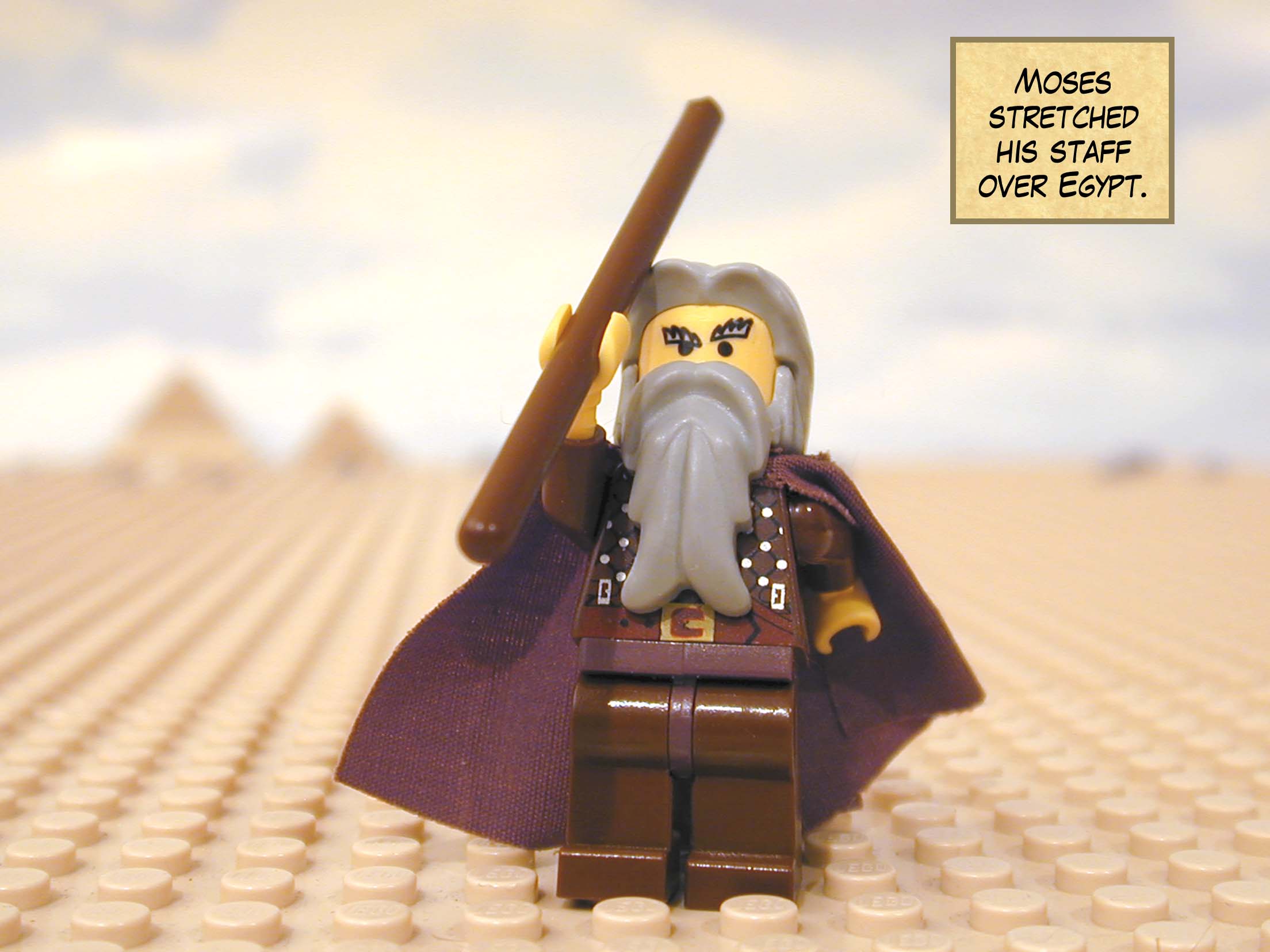 Moses stretched his staff over Egypt.