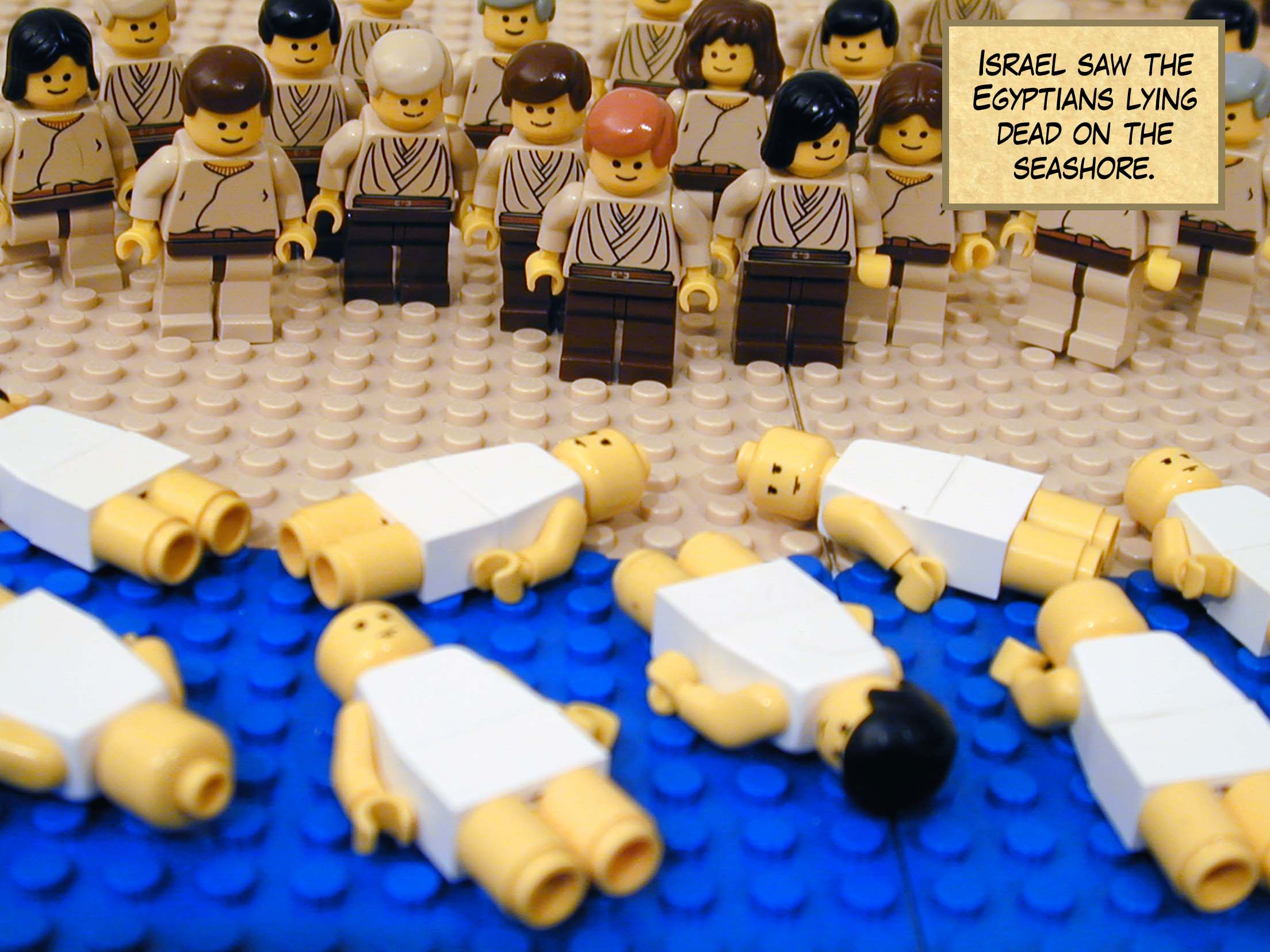 Israel saw the Egyptians lying dead on the sea-shore.